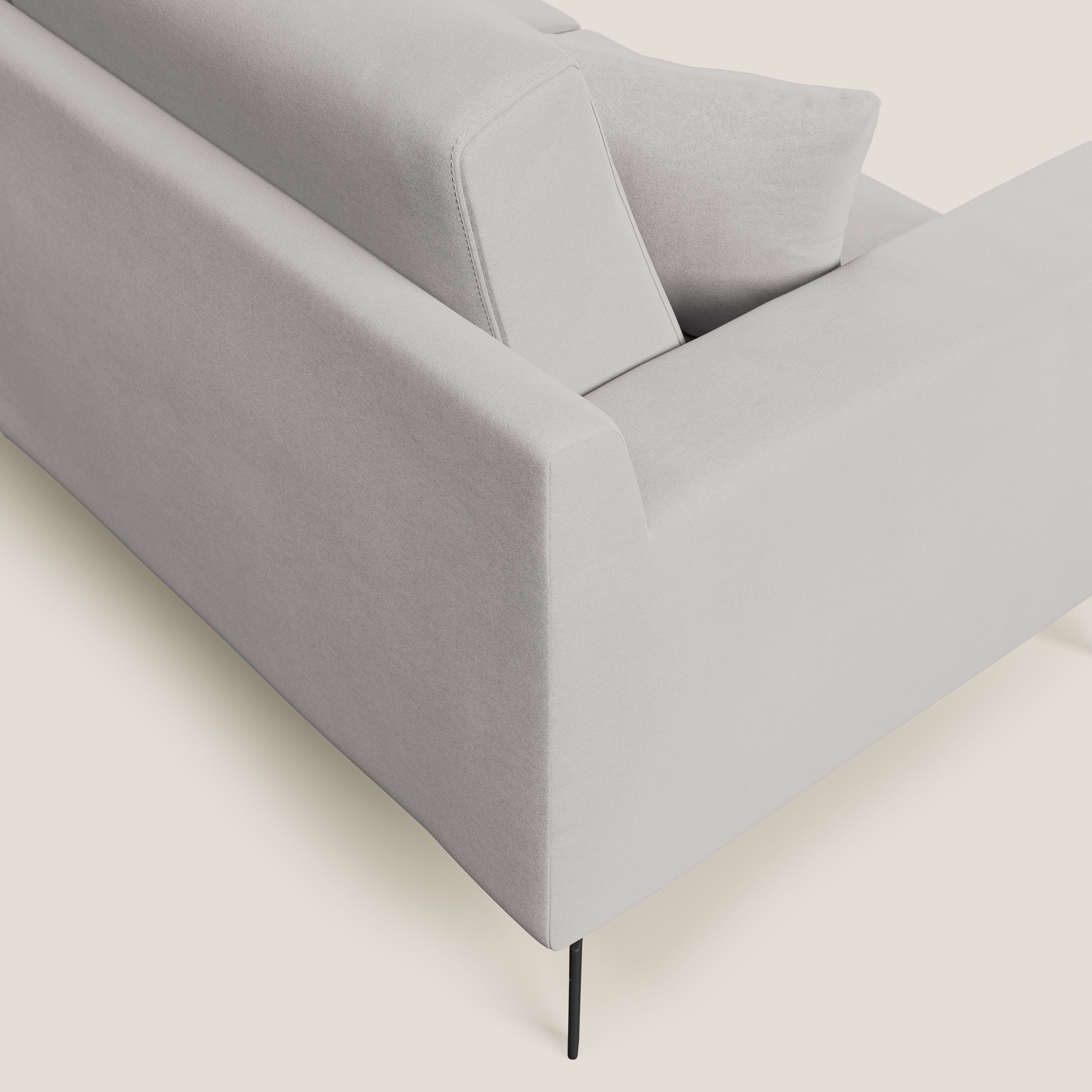 Prestige divano moderno in microfibra smacchiabile T11 grigio chiaro - divani.store