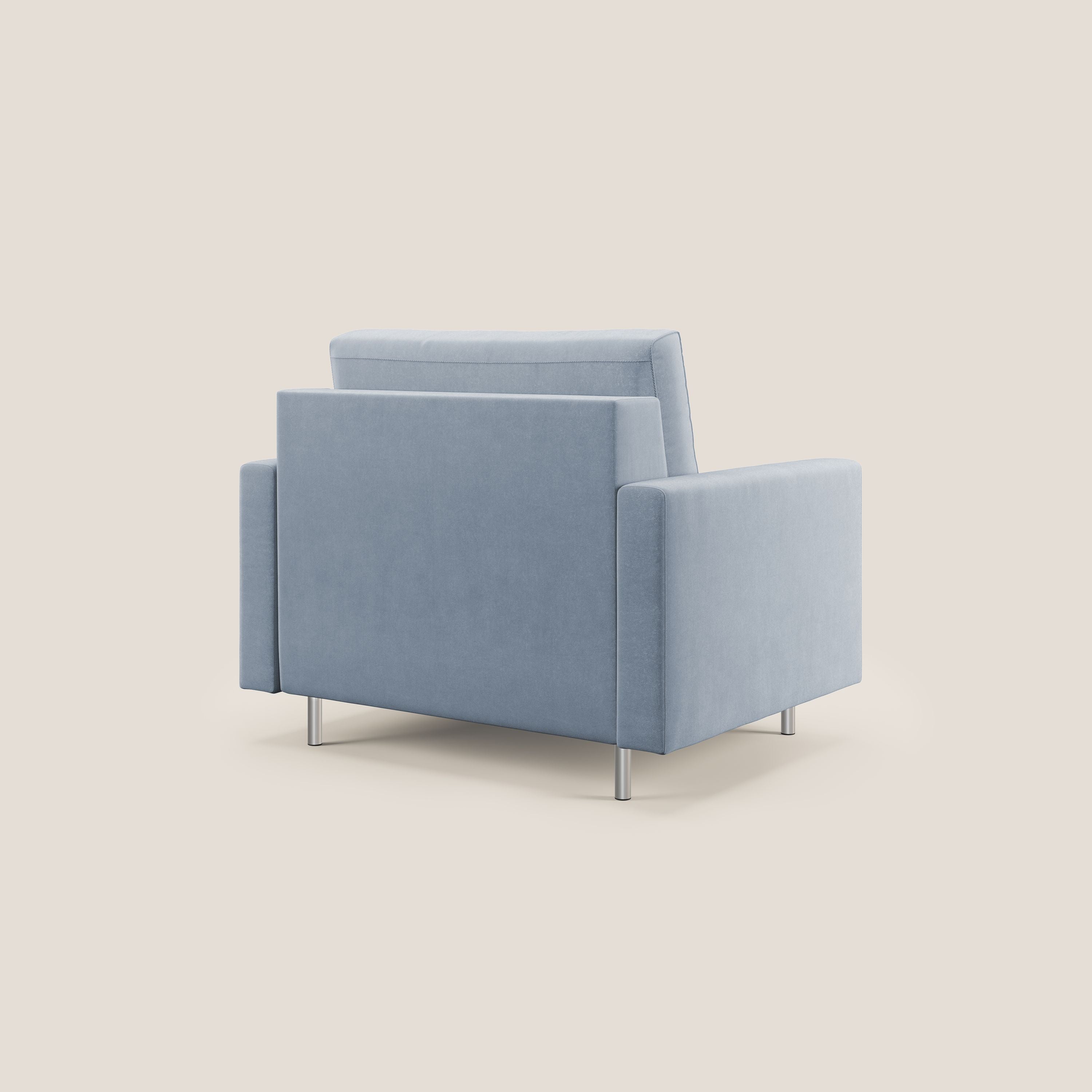 Megan poltrona letto in microfibra smacchiabile T11 carta da zucchero - divani.store