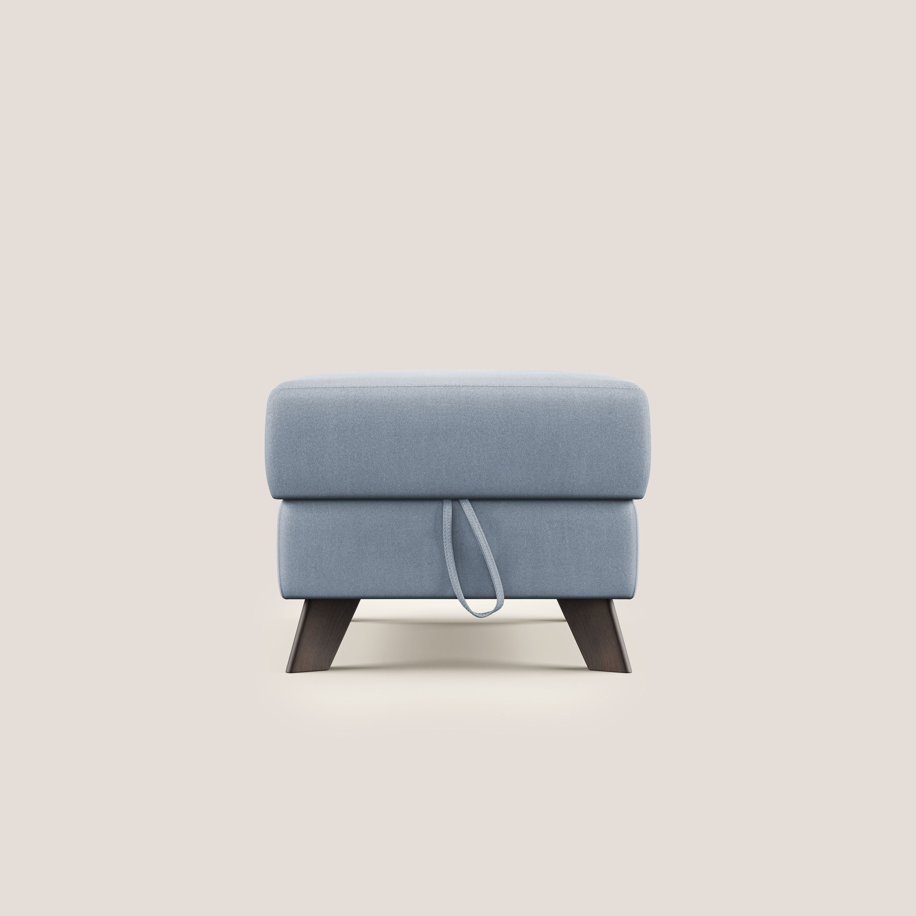 Moon Pouf contenitore e piedini alti in microfibra impermeabile T11 carta da zucchero - divani.store
