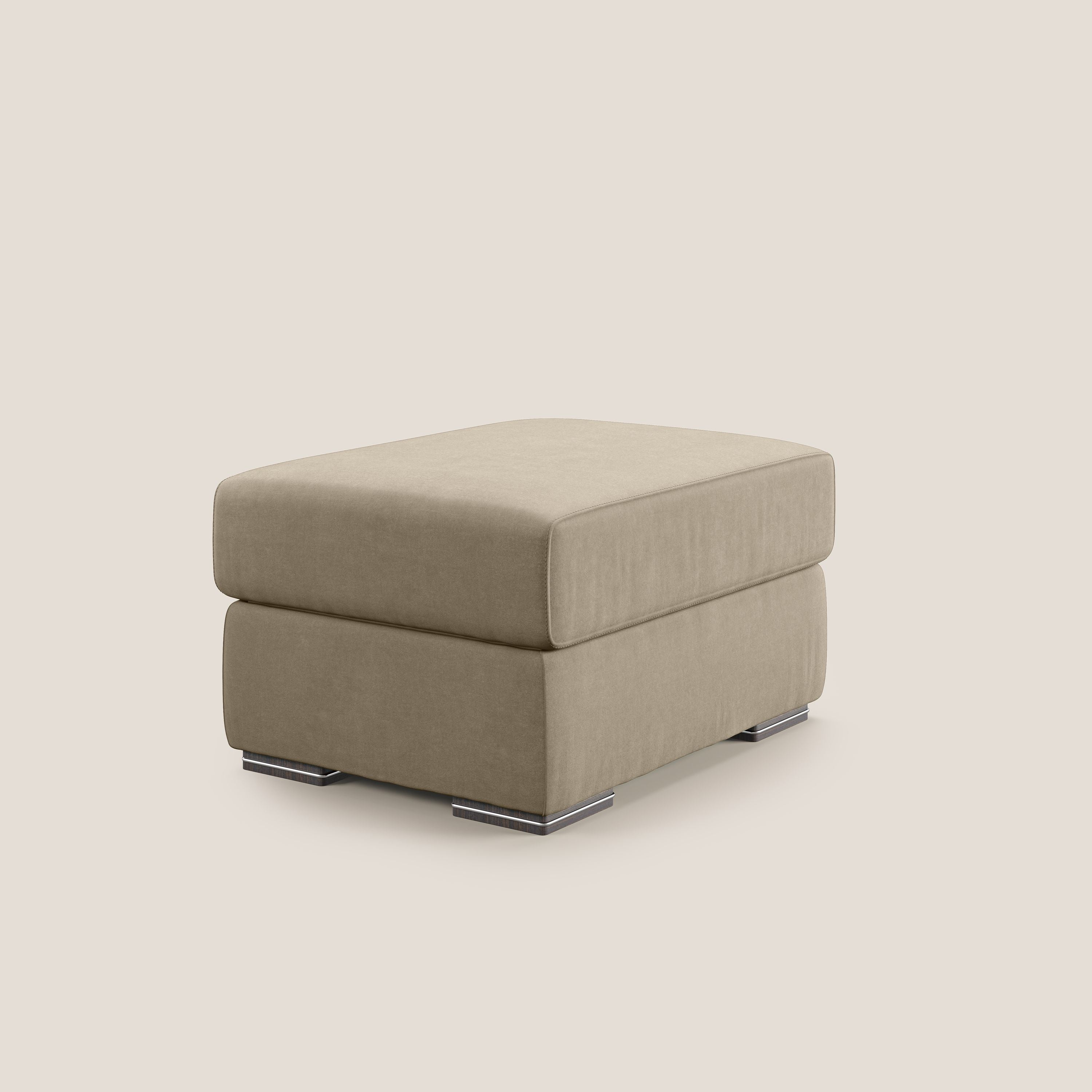 Sun pouf apribile contenitore in microfibra smacchiabile T11 tortora - divani.store