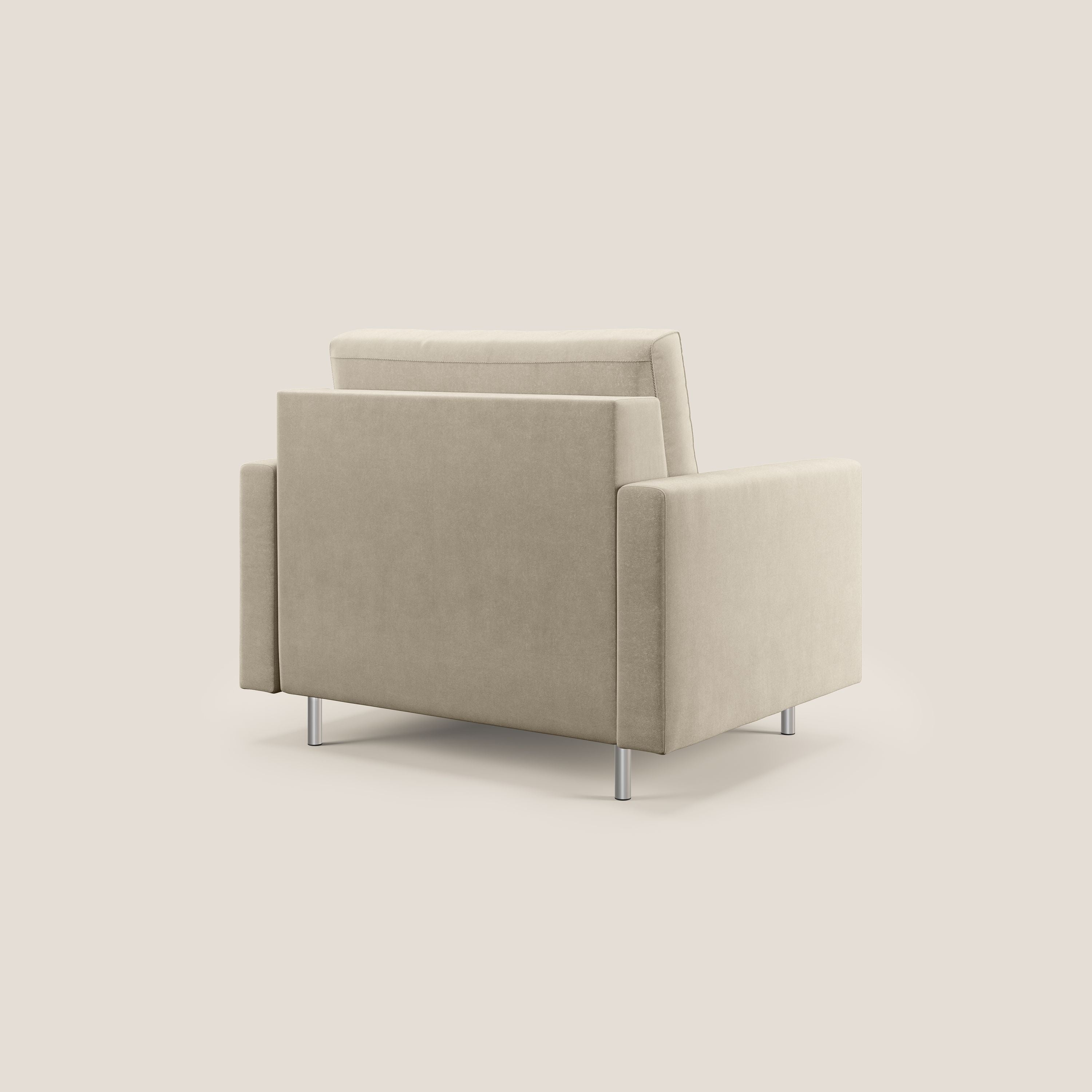 Megan poltrona letto in microfibra smacchiabile T11 tortora - divani.store