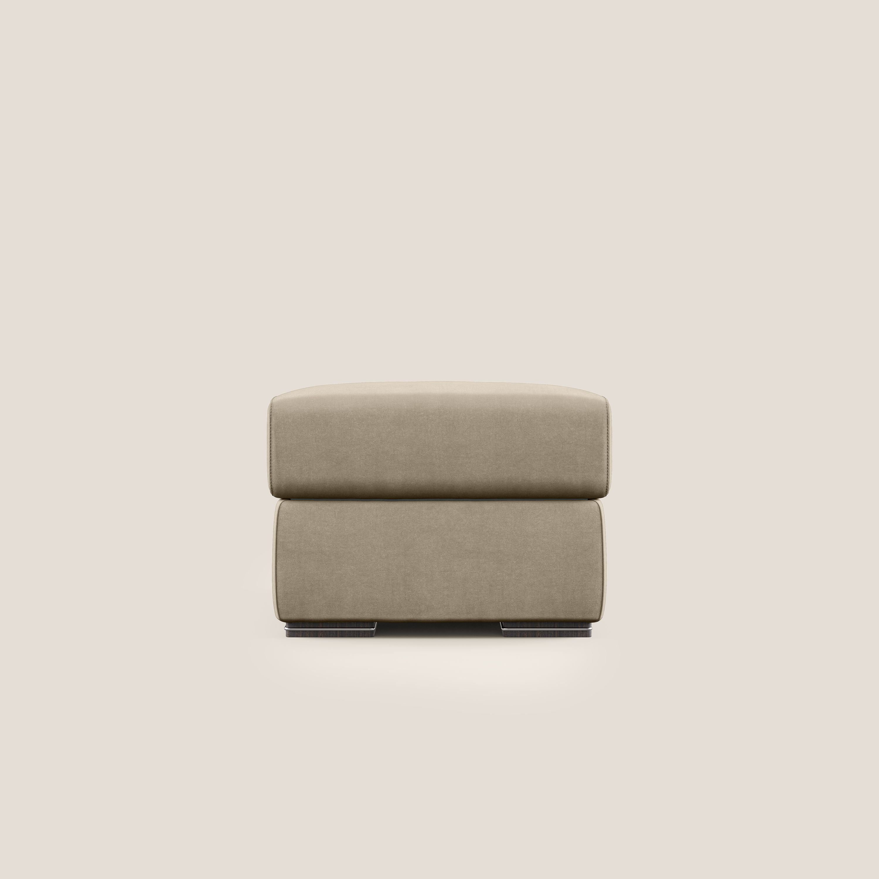 Sun pouf apribile contenitore in microfibra smacchiabile T11 tortora - divani.store