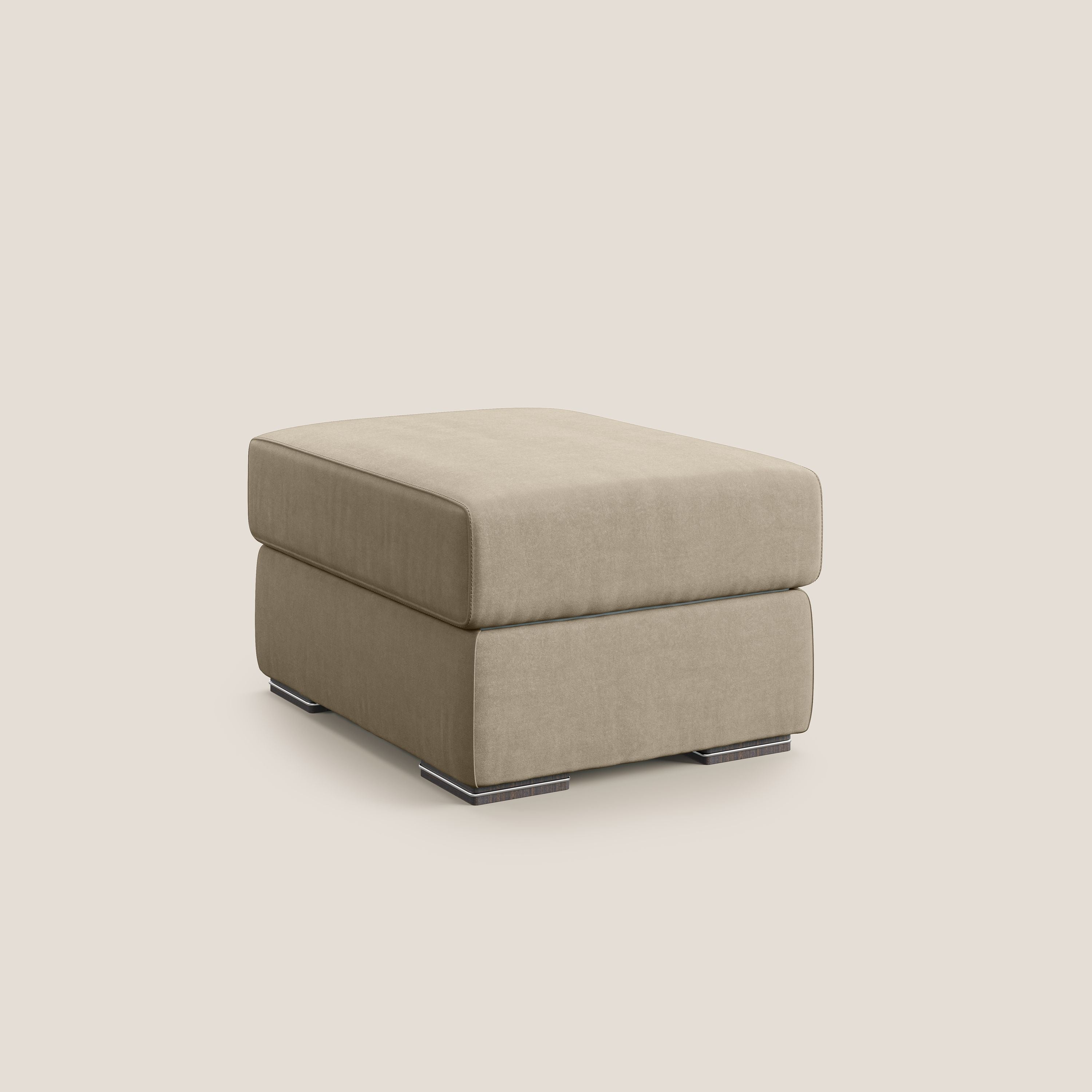 Sun pouf apribile contenitore in microfibra smacchiabile T11 tortora - divani.store