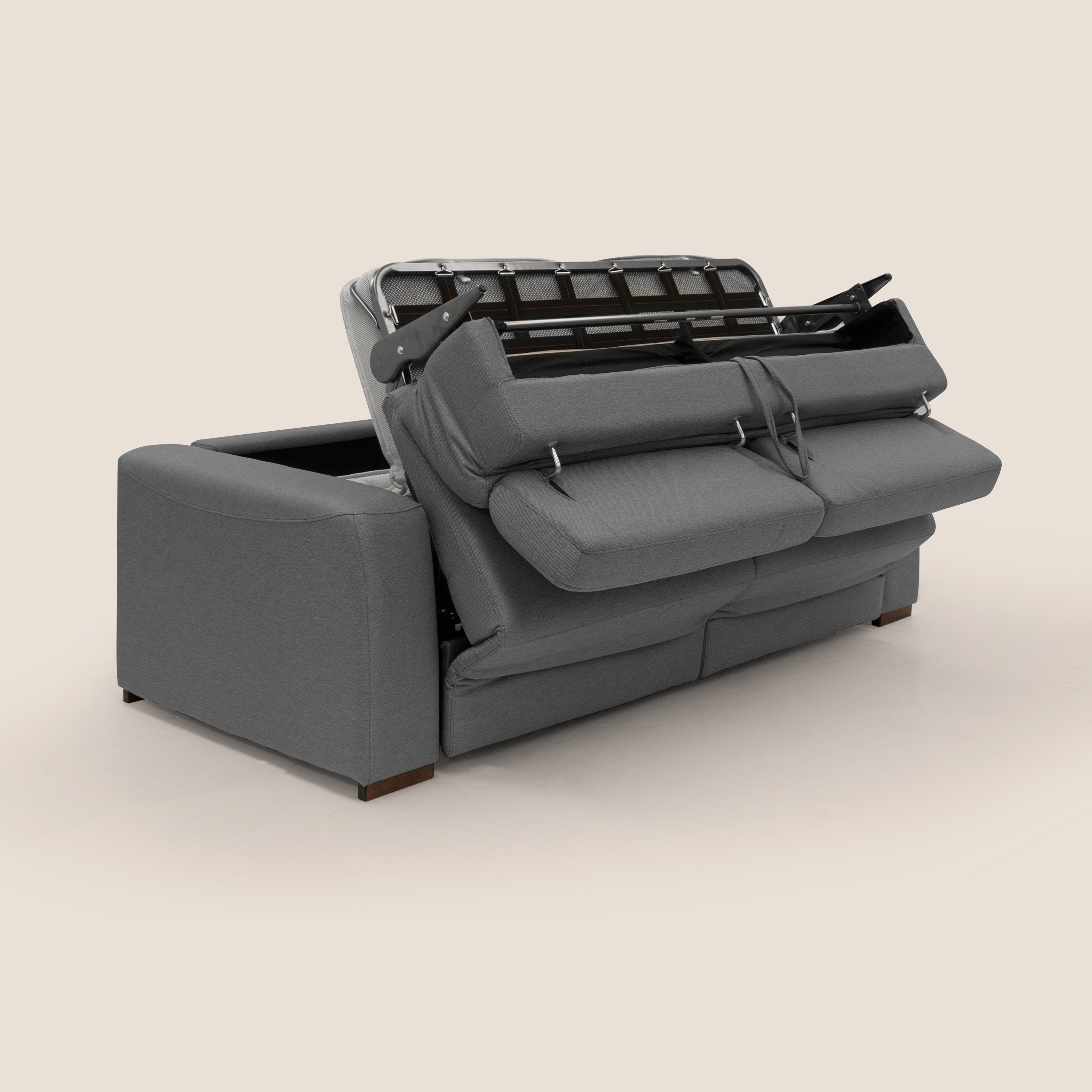 Poseidon divano letto + relax elettrico in tessuto smacchiabile impermeabile T05 antracite - divani.store