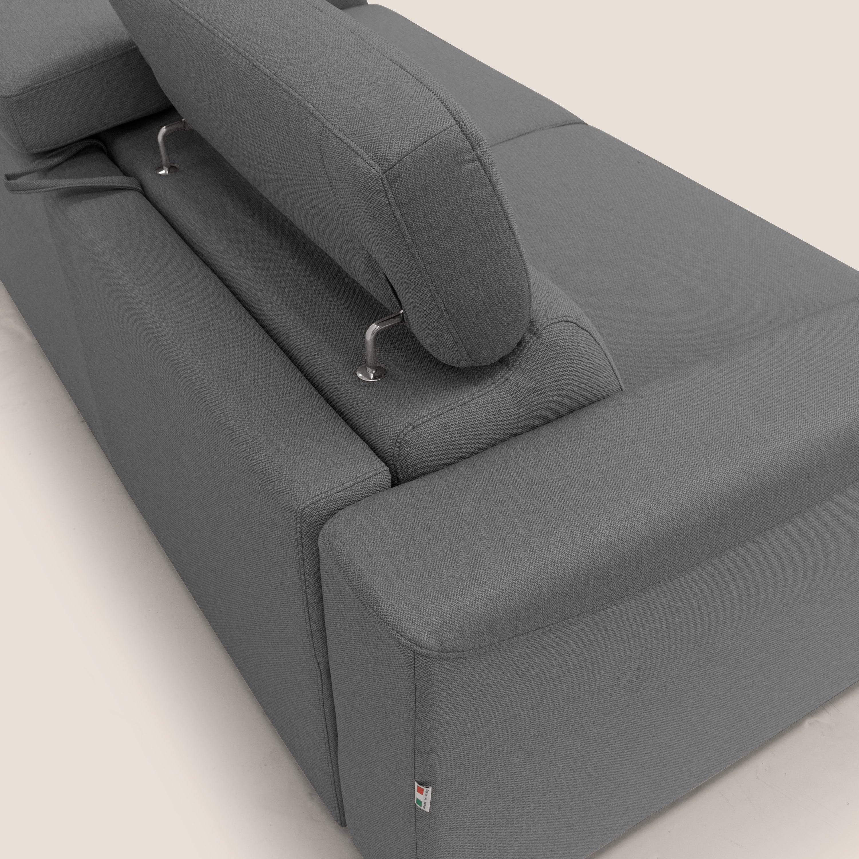 Poseidon divano letto + relax elettrico in tessuto smacchiabile impermeabile T05 antracite