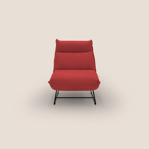 Tessa Poltroncina dal design moderno in morbida microfibra smacchiabile T11 rosso - divani.store