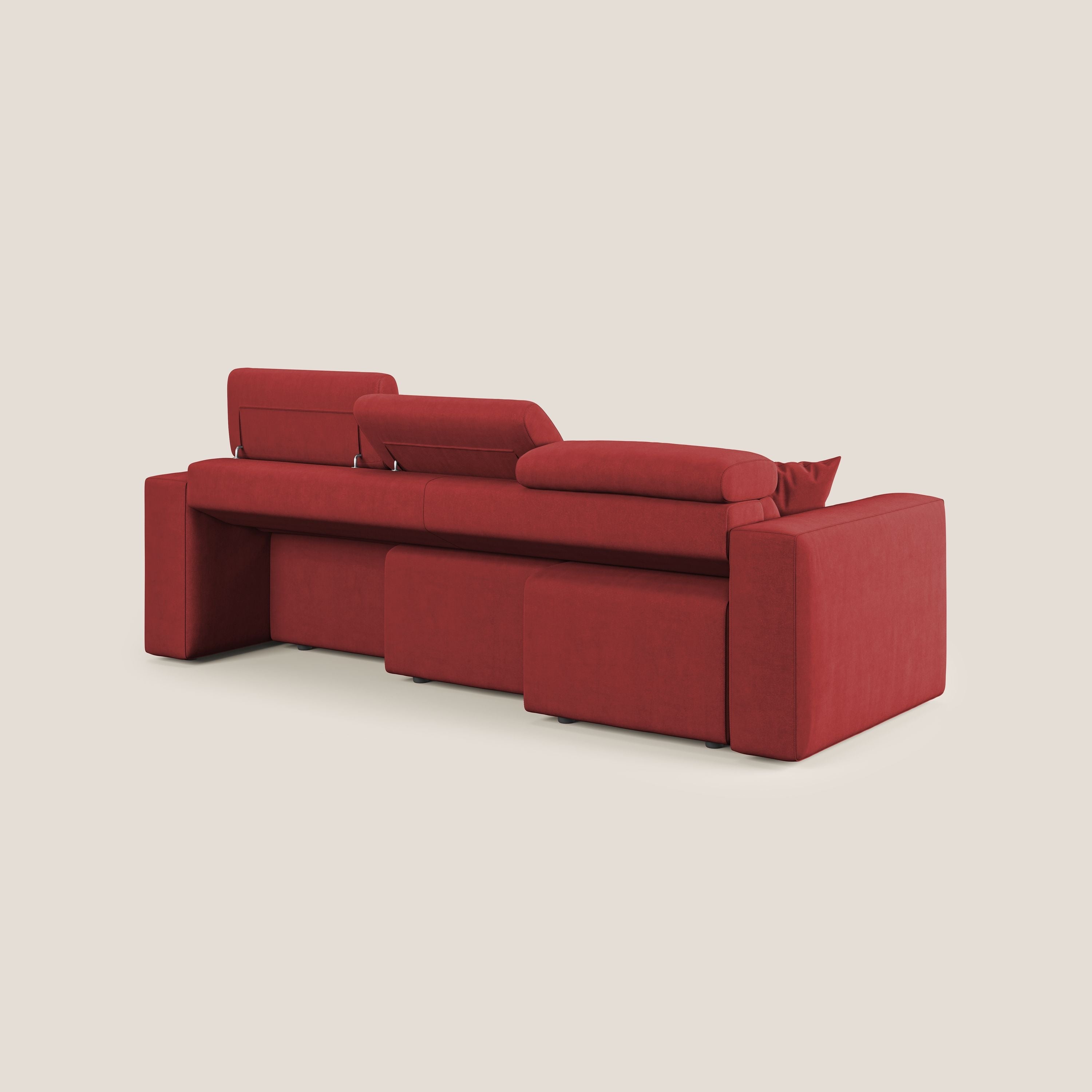 Orwell divano con 3 sedute estraibili in microfibra smacchiabile T11 rosso - divani.store