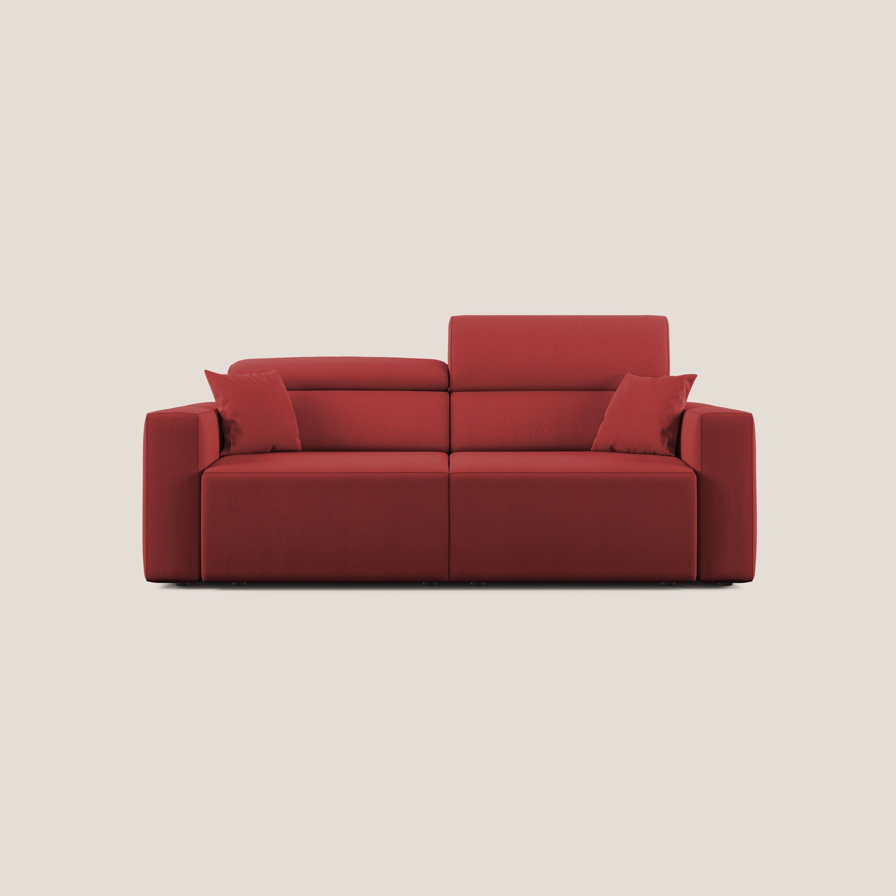 Orwell divano con seduta estraibile in microfibra smacchiabile T11 rosso - divani.store