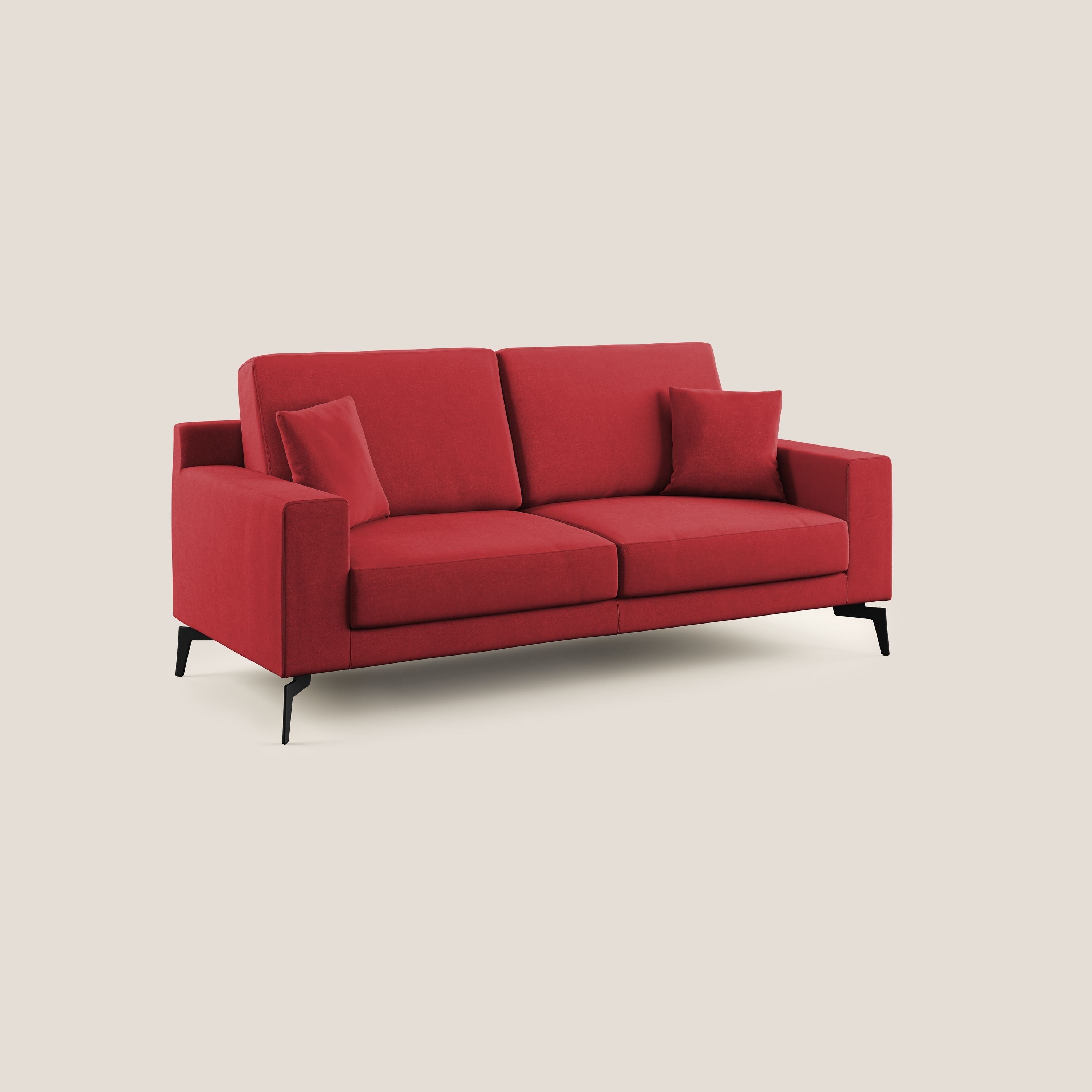 Prestige divano moderno in microfibra smacchiabile T11 rosso - divani.store