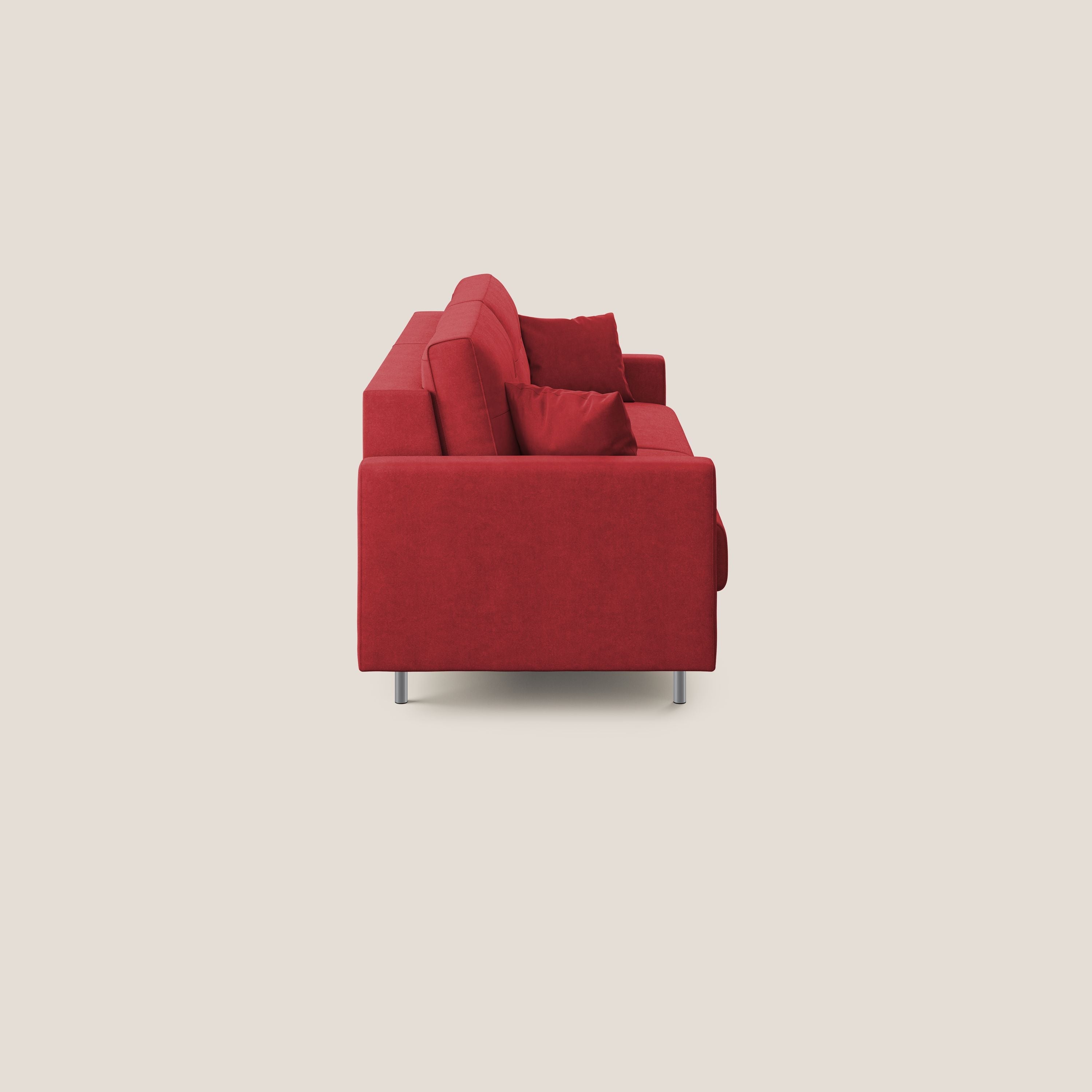 Megan divano letto matrimoniale in microfibra smacchiabile T11 rosso - divani.store