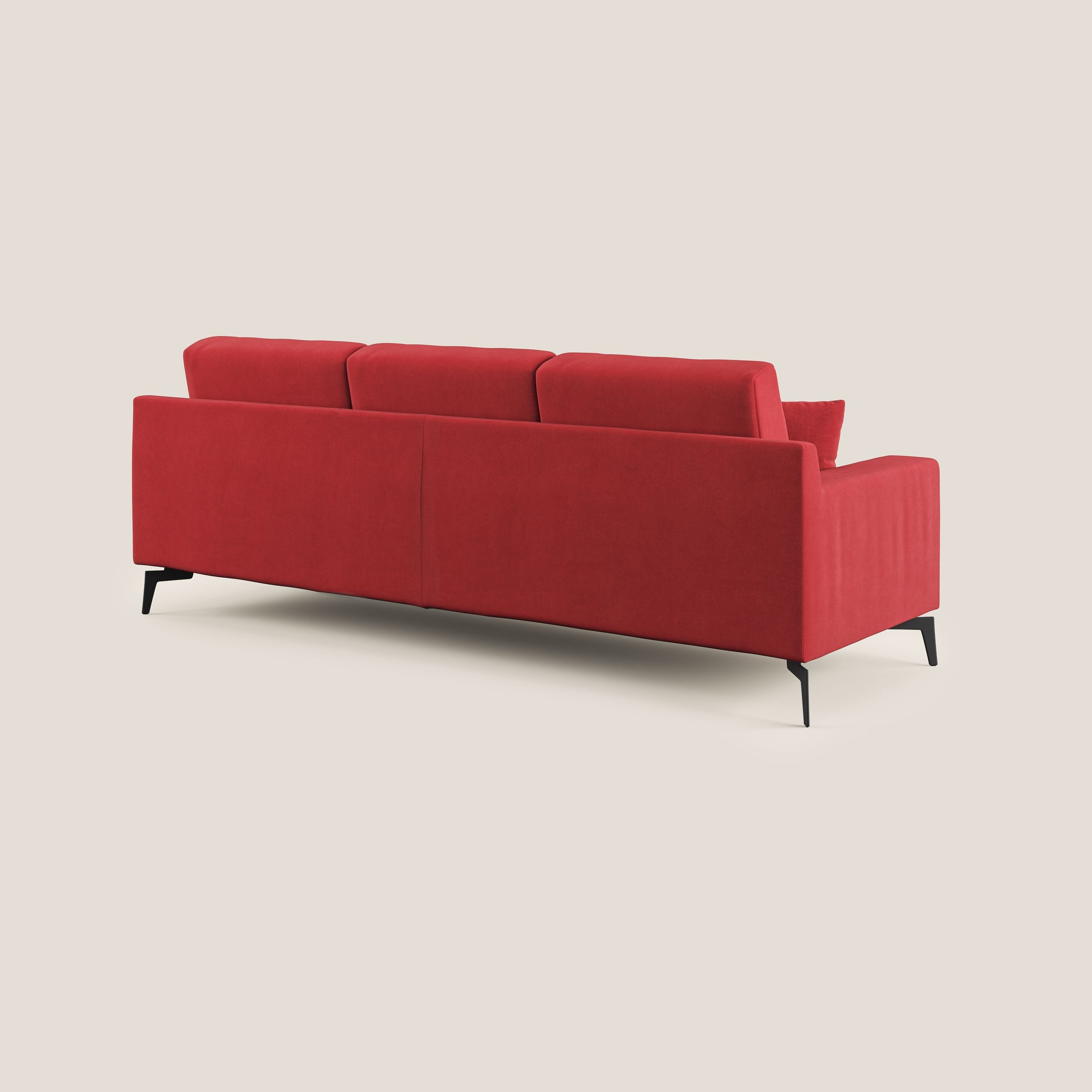 Prestige divano angolare reversibile in microfibra smacchiabile T11 rosso - divani.store