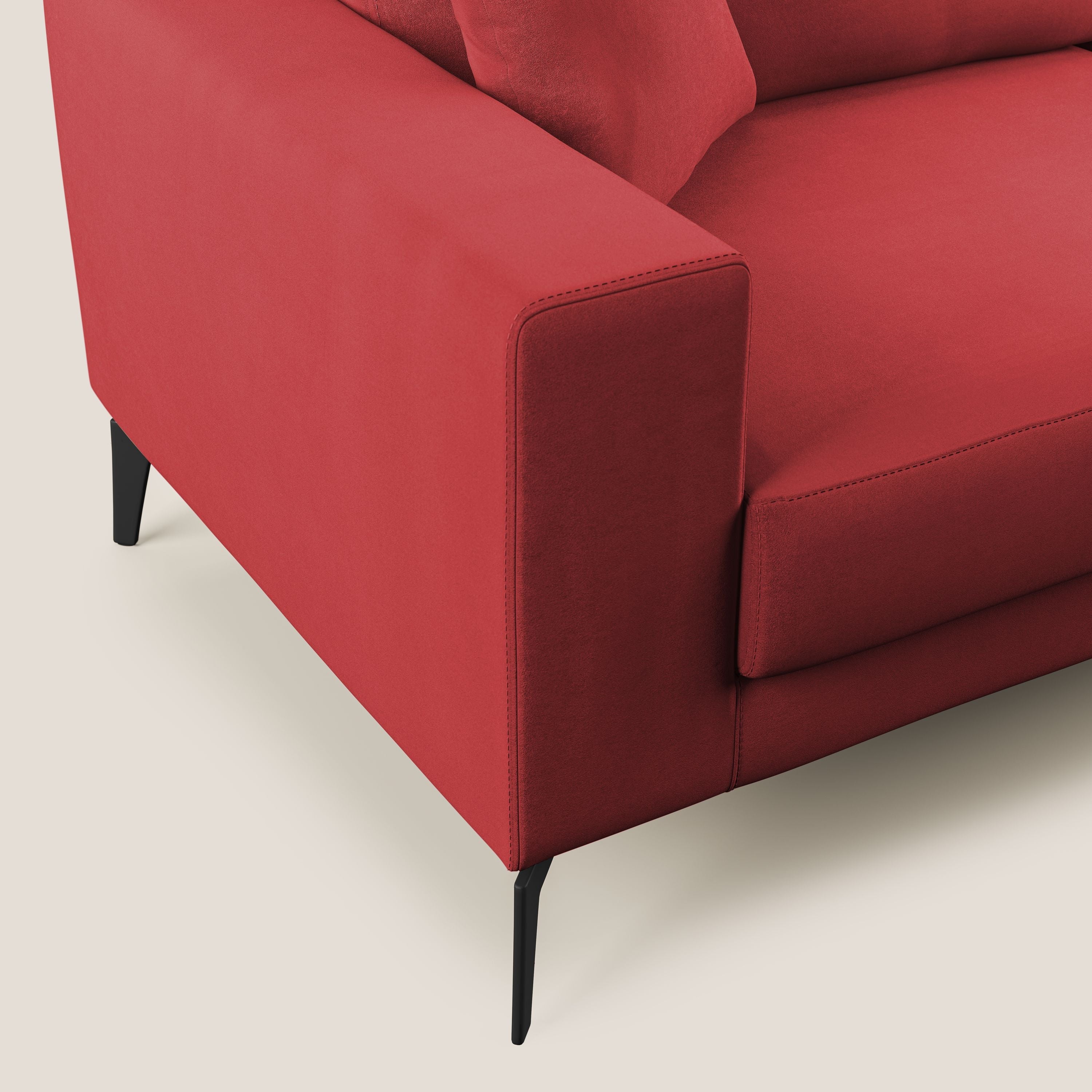 Prestige divano moderno in microfibra smacchiabile T11 rosso - divani.store
