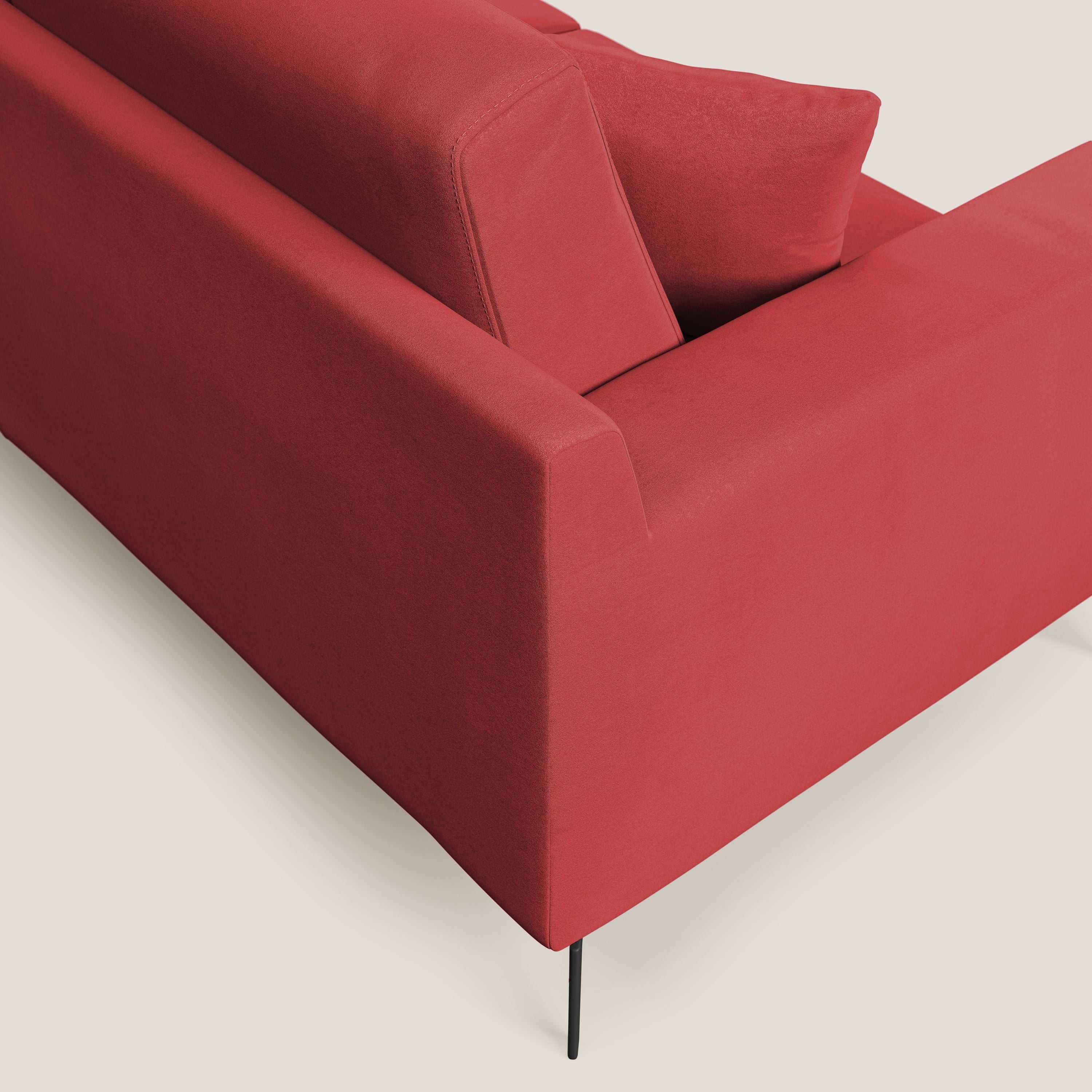 Prestige divano moderno in microfibra smacchiabile T11 rosso - divani.store