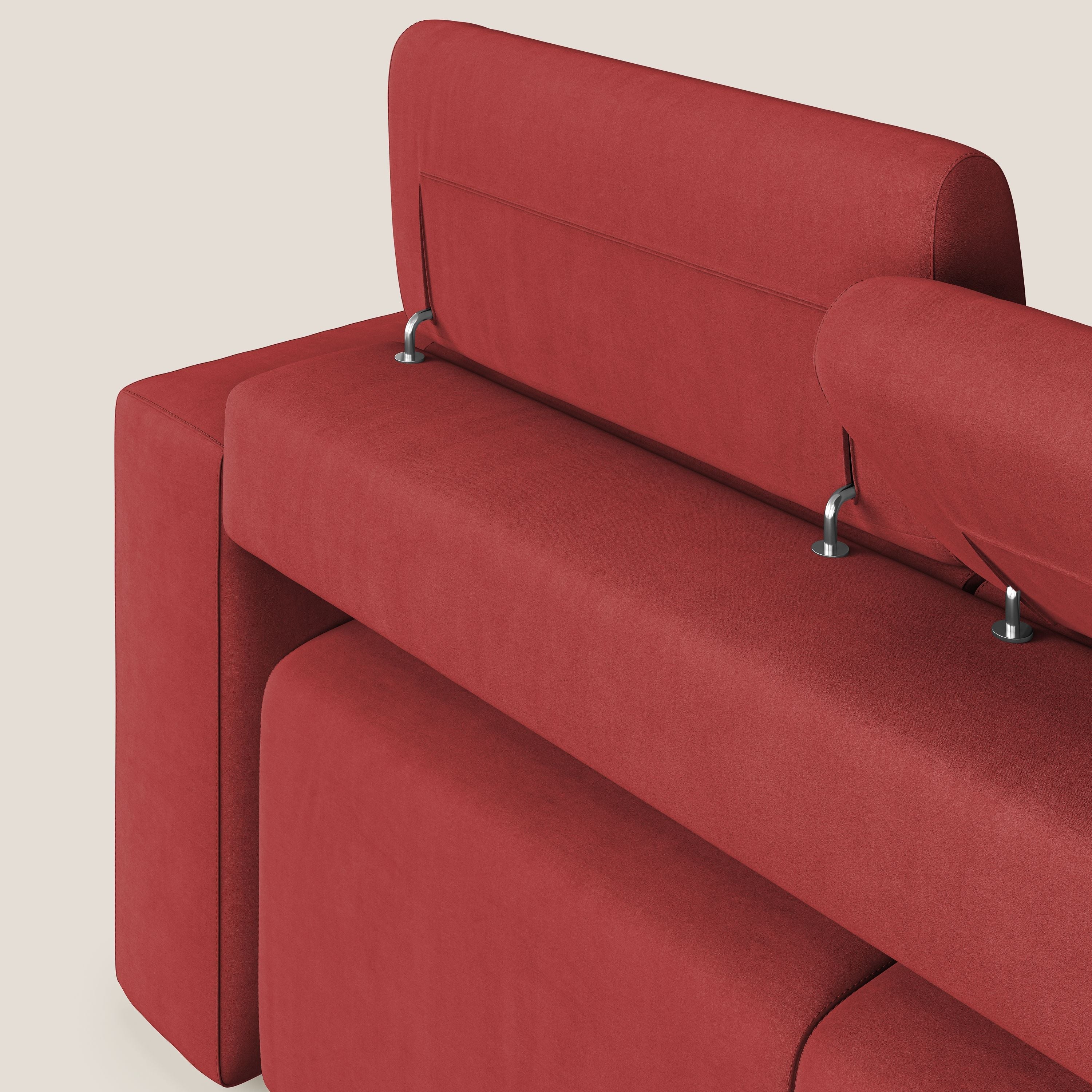 Orwell divano con 3 sedute estraibili in microfibra smacchiabile T11 rosso - divani.store
