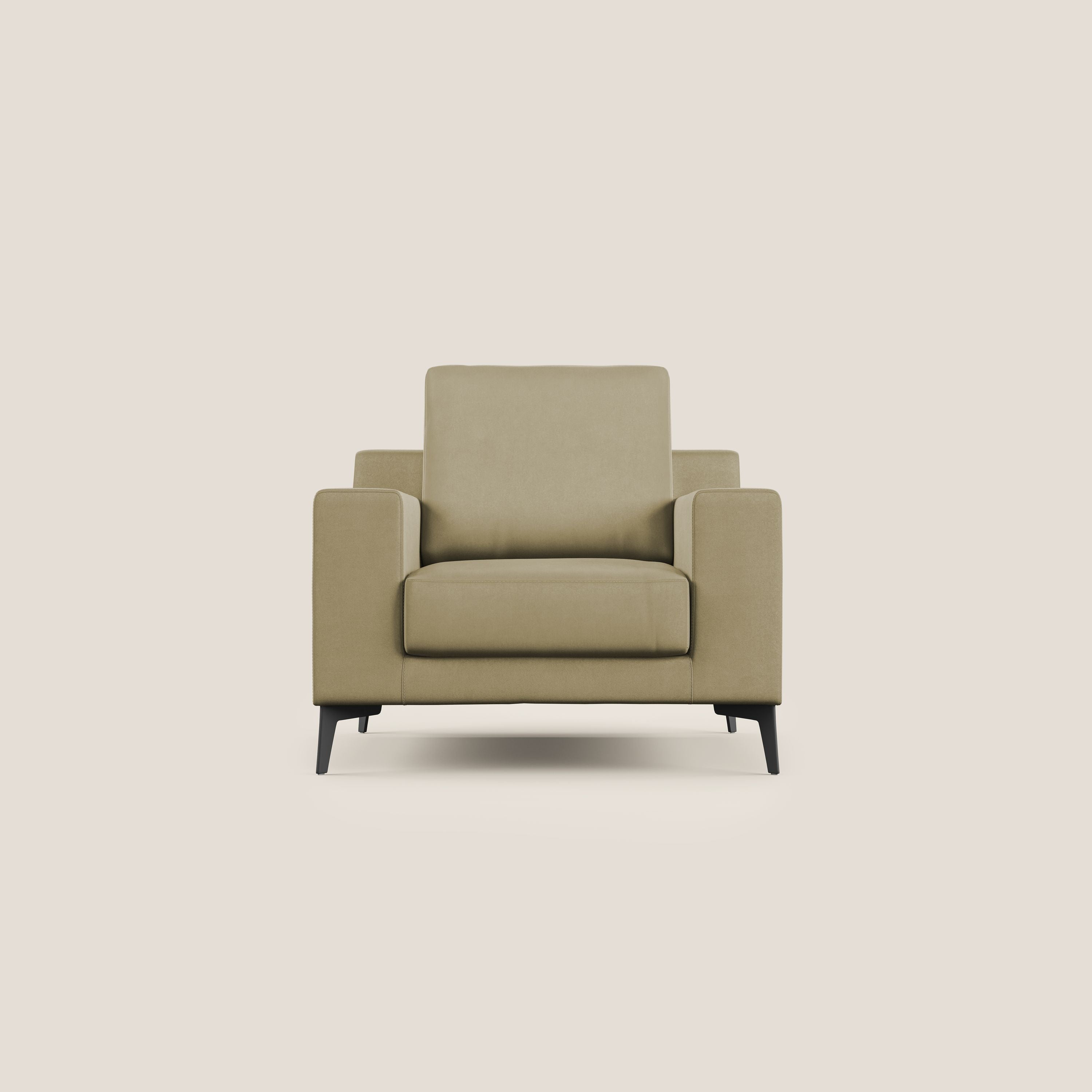 Prestige poltroncina moderna in microfibra smacchiabile T11 beige - divani.store