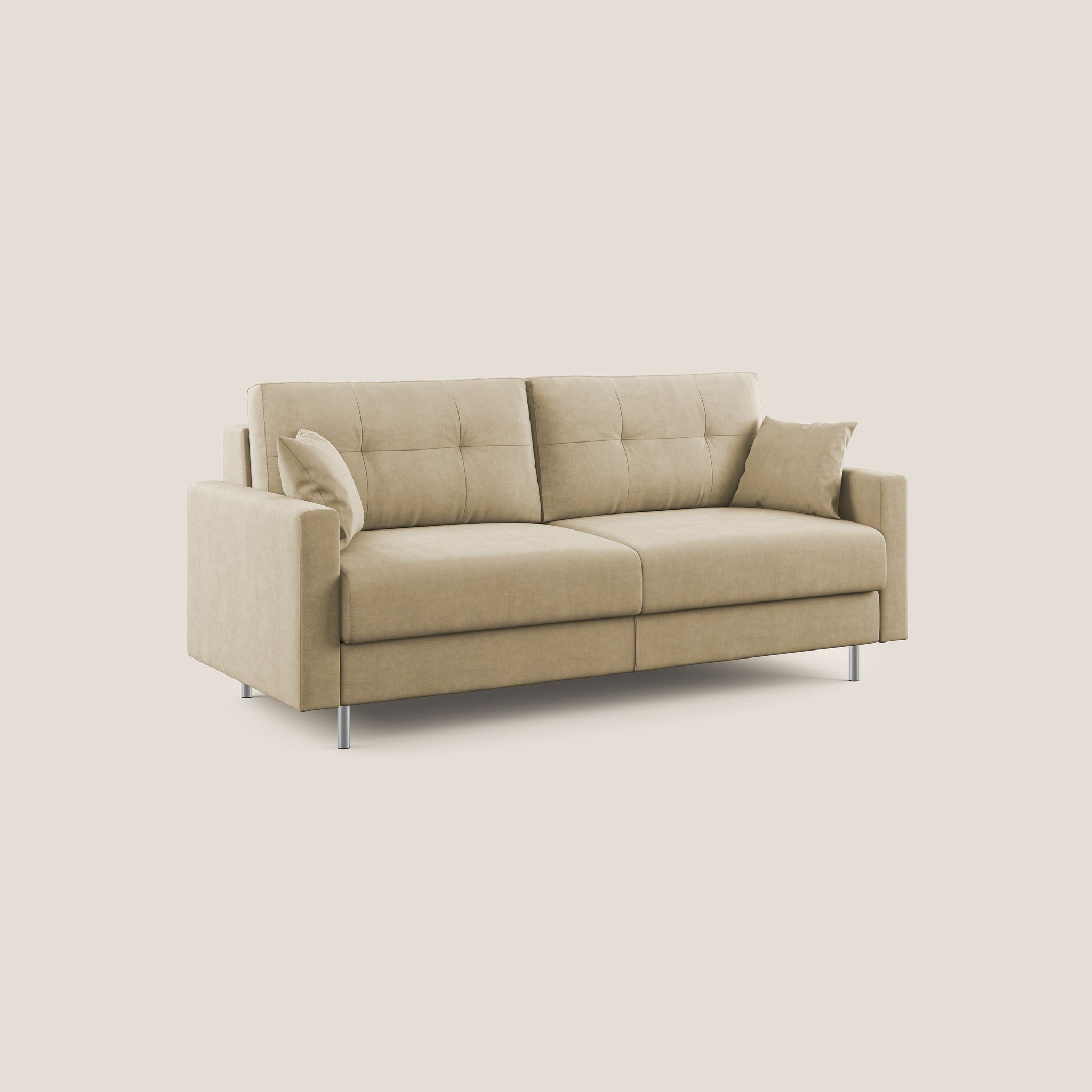 Megan Divano letto 168 cm (mat. 120x197 cm) in microfibra smacchiabile T11 BEIGE - divani.store