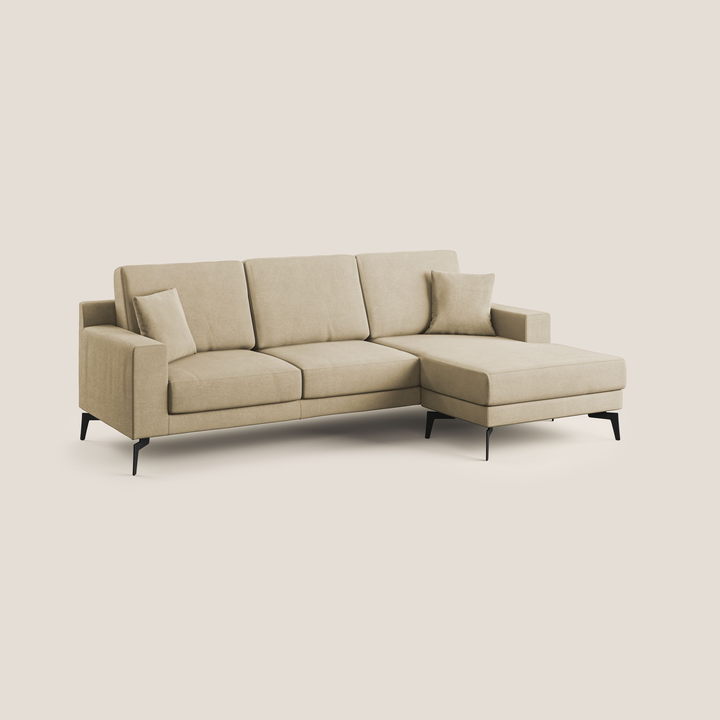 Prestige divano angolare reversibile in microfibra smacchiabile T11 beige - divani.store