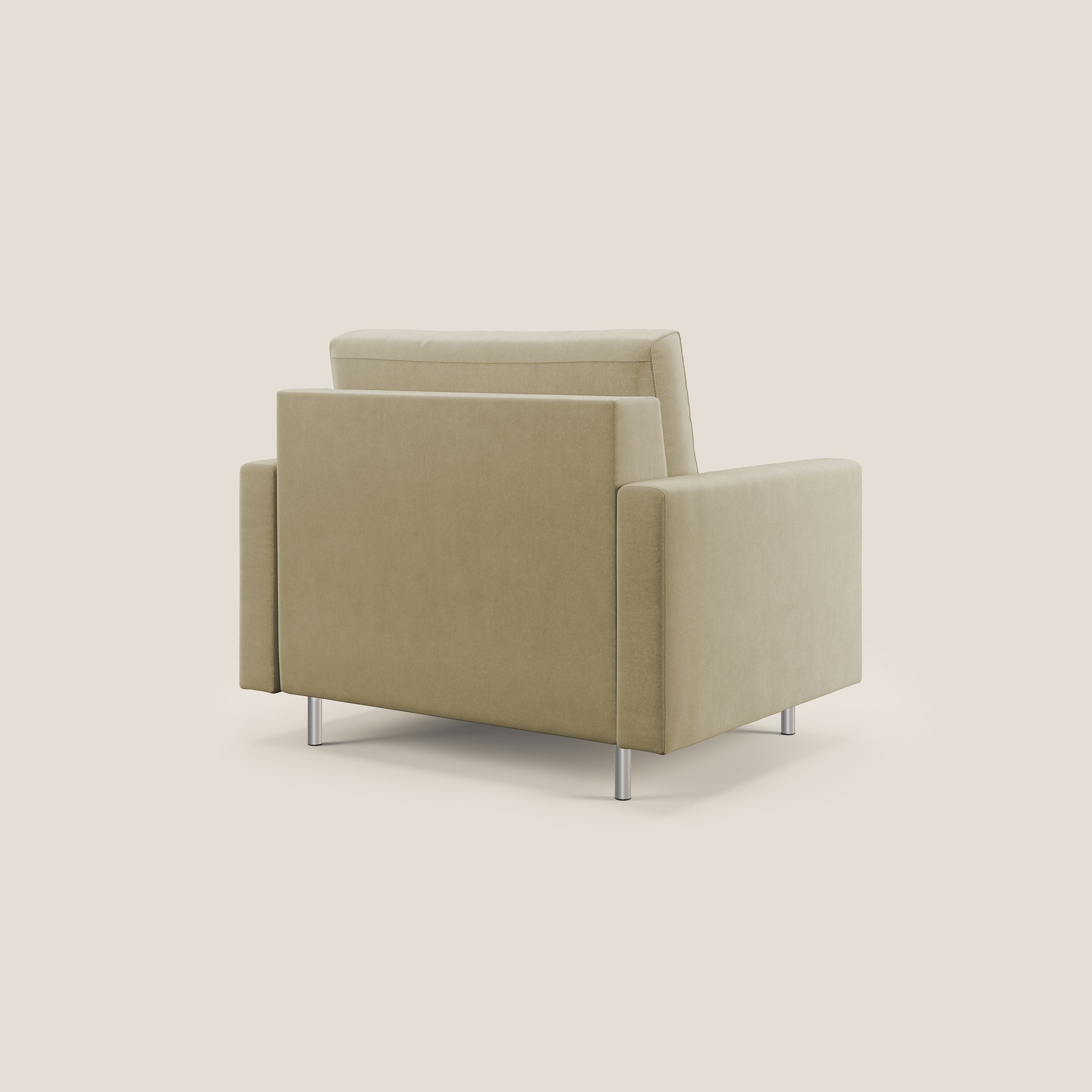 Megan poltrona letto in microfibra smacchiabile T11 beige - divani.store