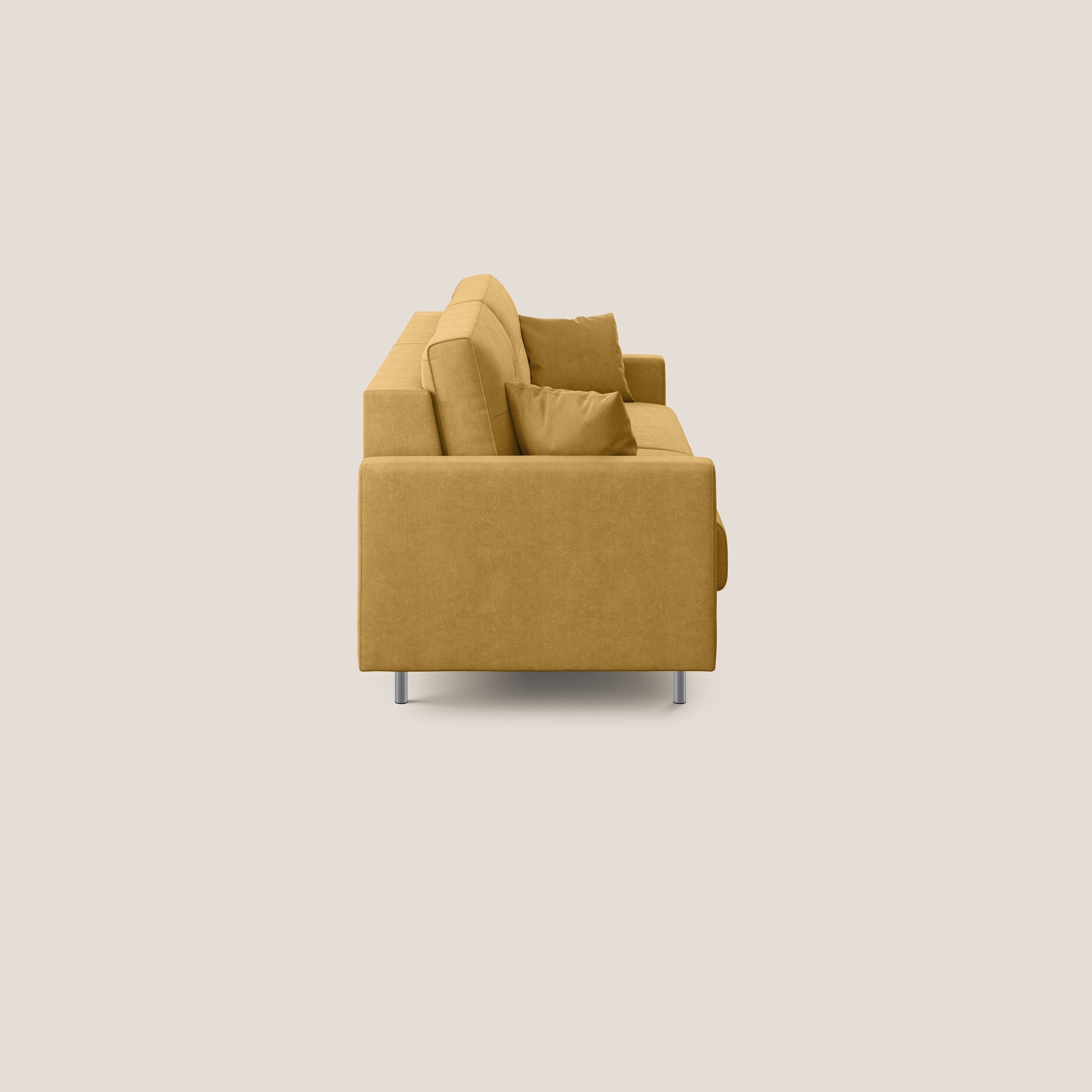 Megan divano letto matrimoniale in microfibra smacchiabile T11 giallo - divani.store