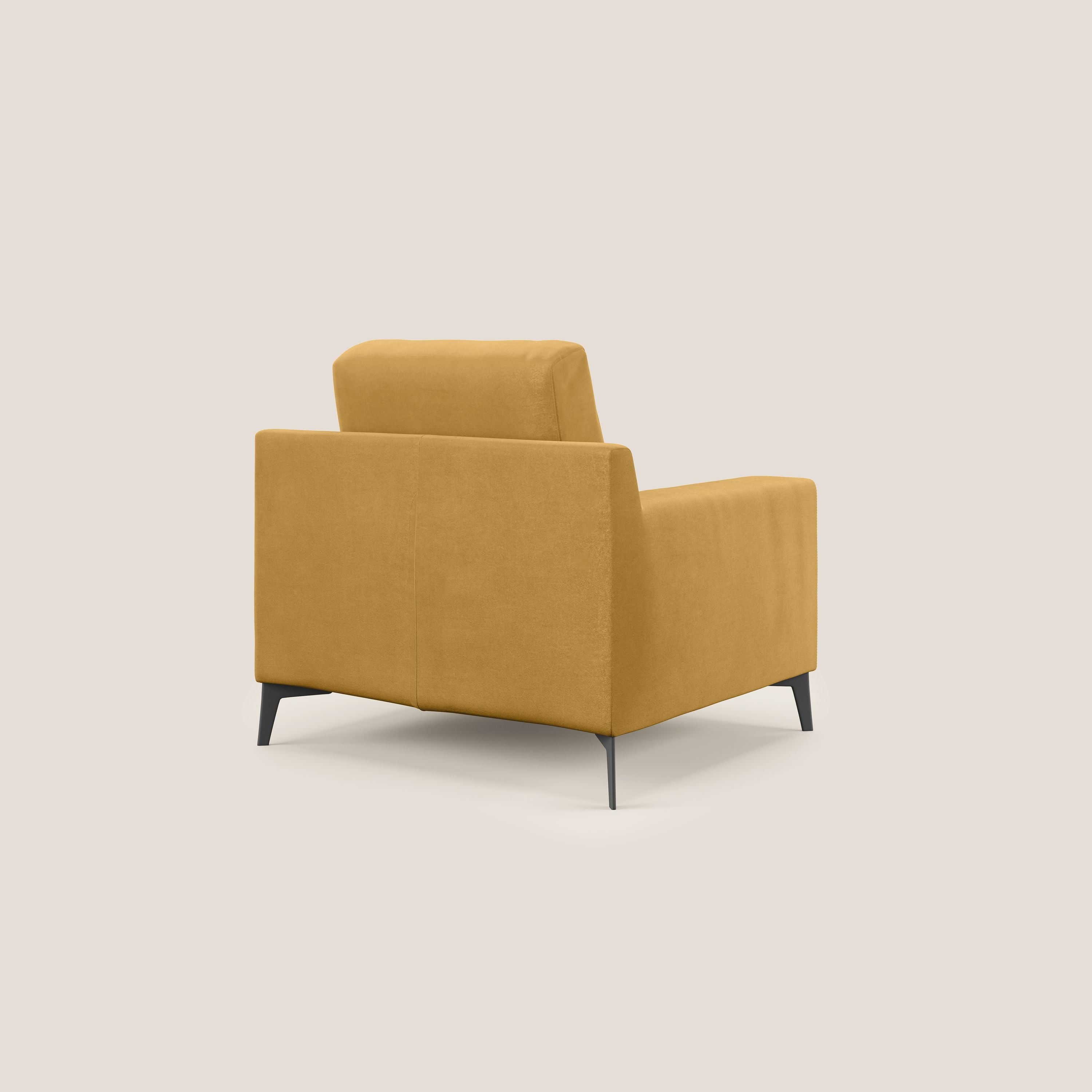 Prestige poltroncina moderna in microfibra smacchiabile T11 giallo - divani.store