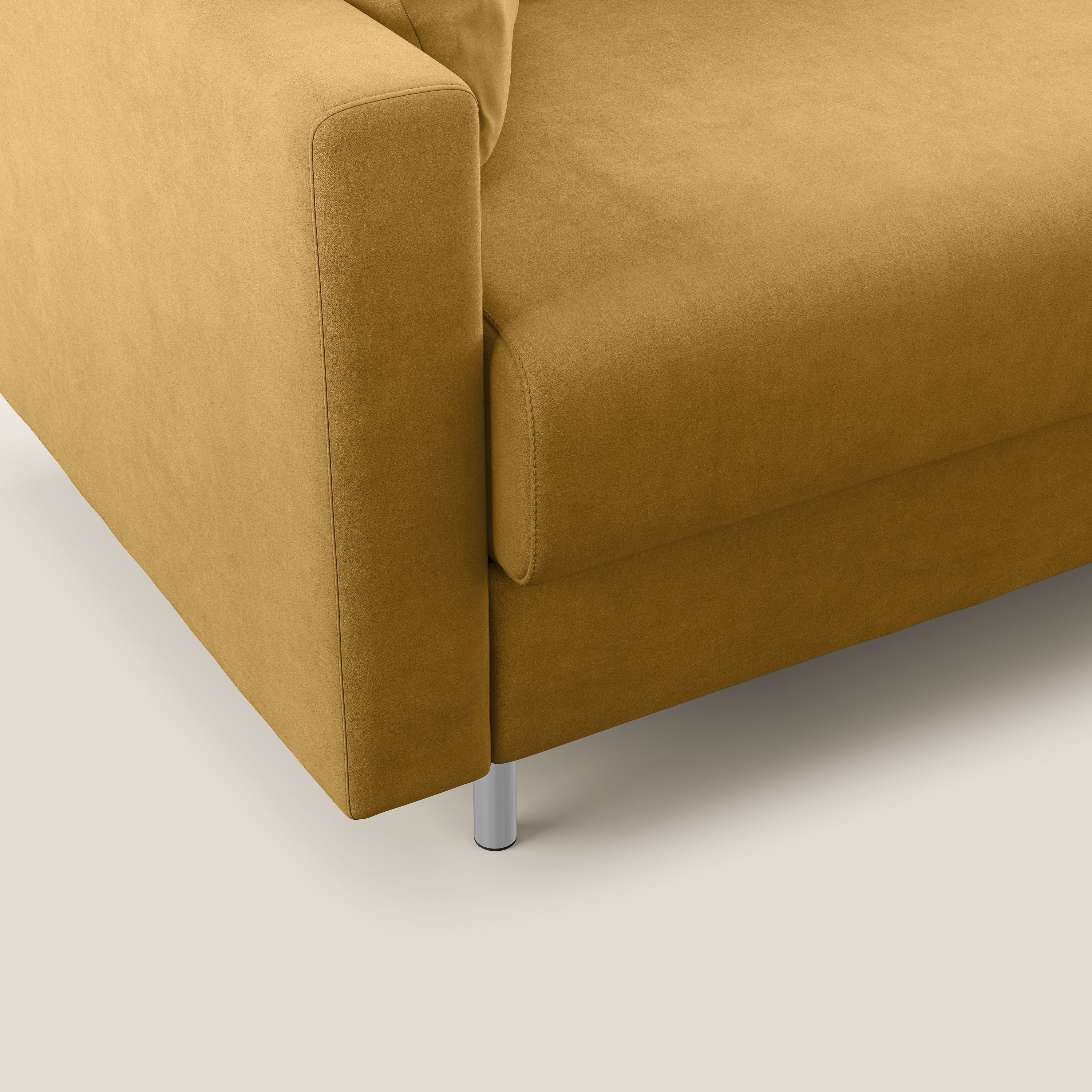 Megan divano letto matrimoniale in microfibra smacchiabile T11 giallo - divani.store