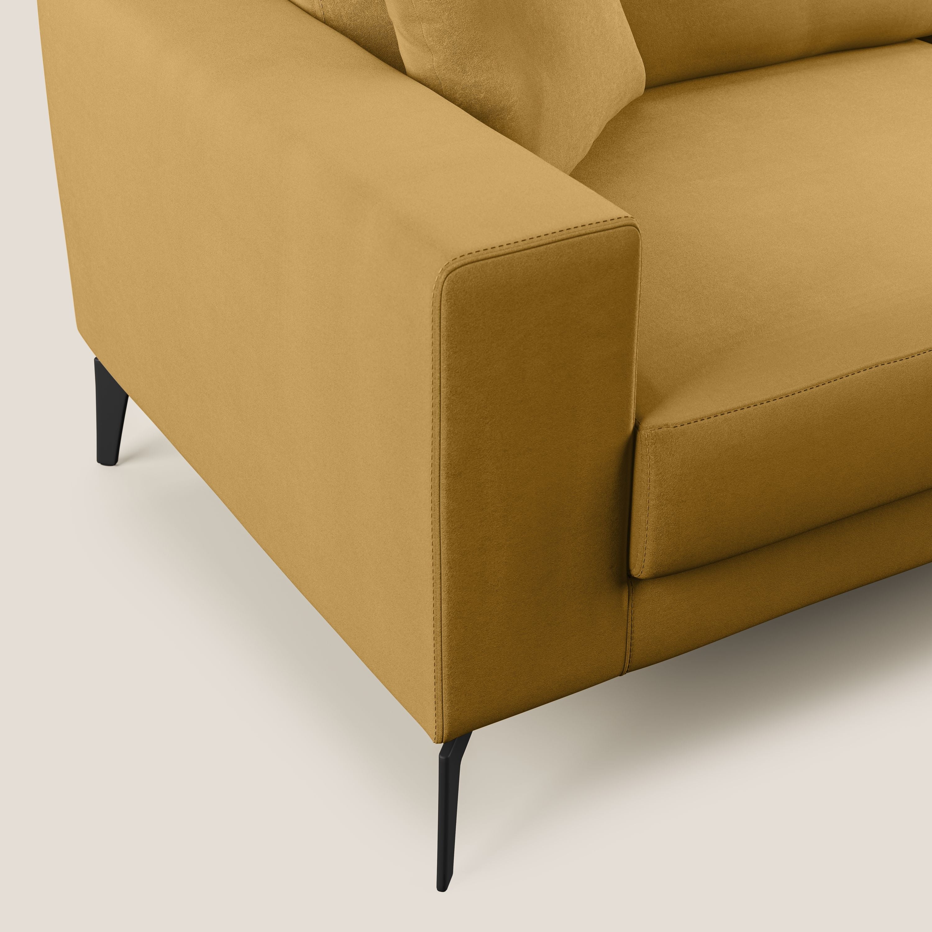 Prestige divano angolare reversibile in microfibra smacchiabile T11 giallo - divani.store