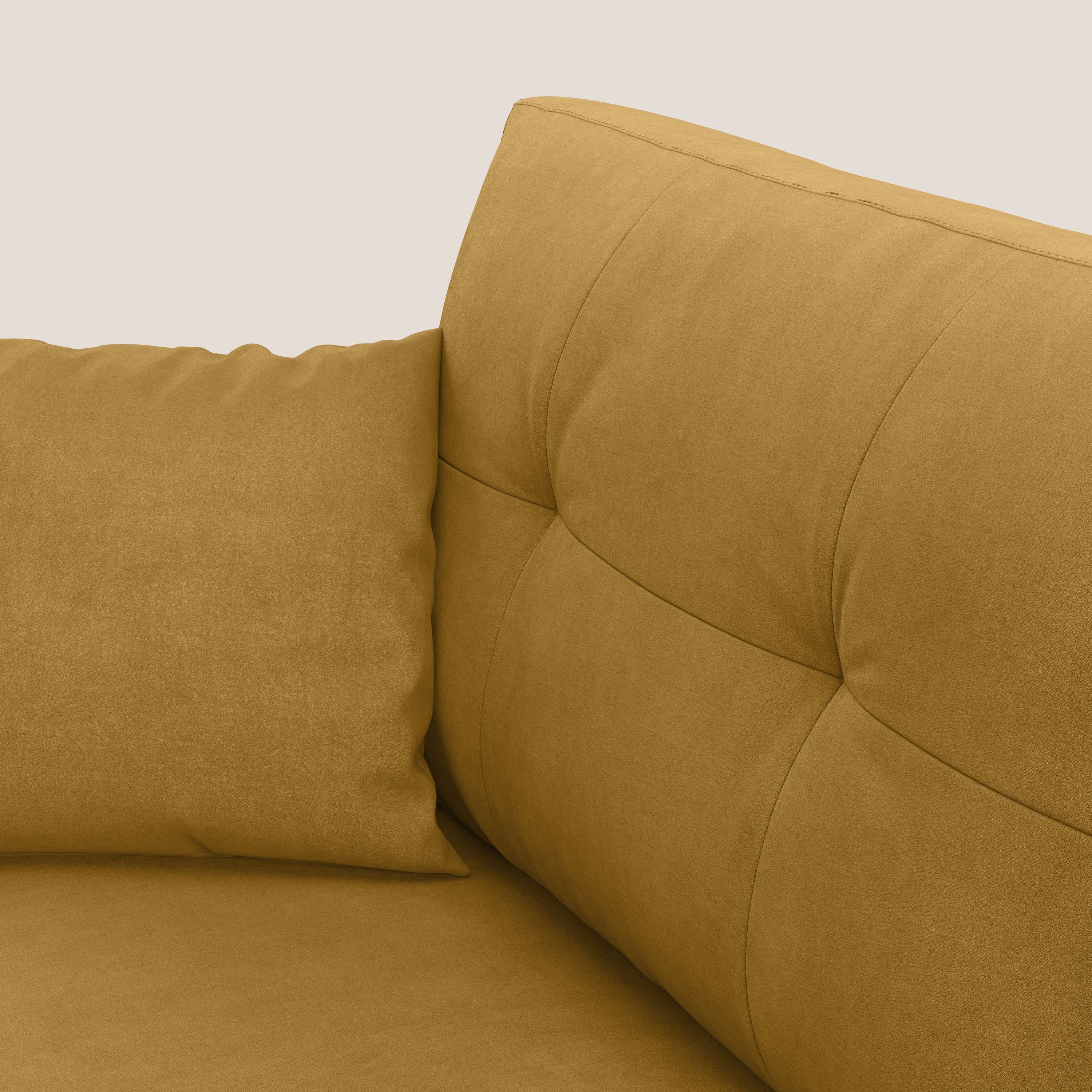 Megan divano letto matrimoniale in microfibra smacchiabile T11 giallo - divani.store