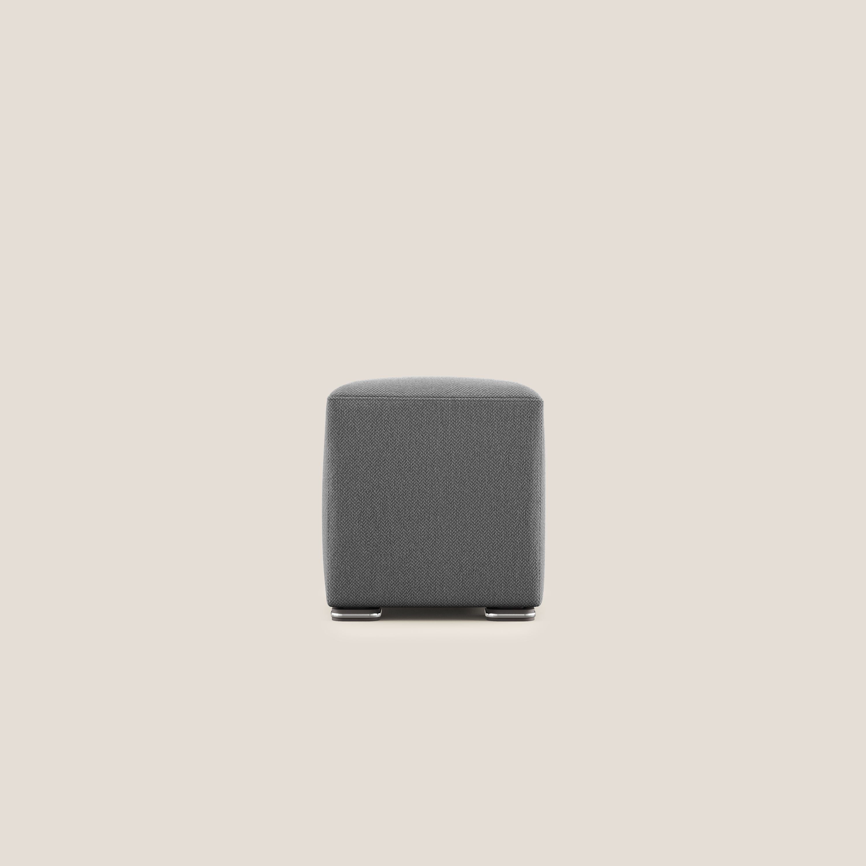Cube pouf in tessuto morbido smacchiabile T05 antracite - divani.store