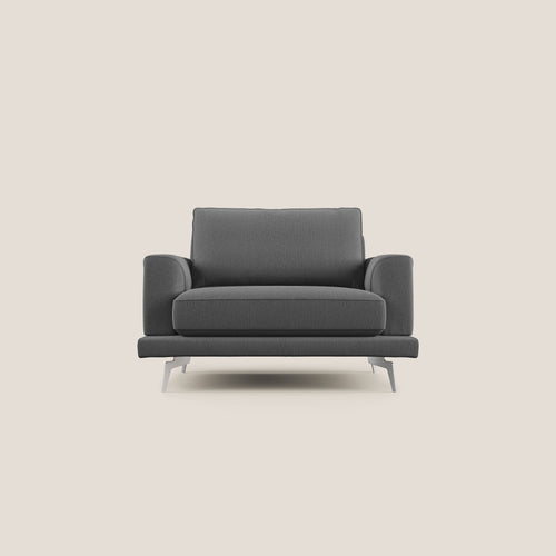 Dorian poltrona moderna in tessuto smacchiabile T05 antracite - divani.store