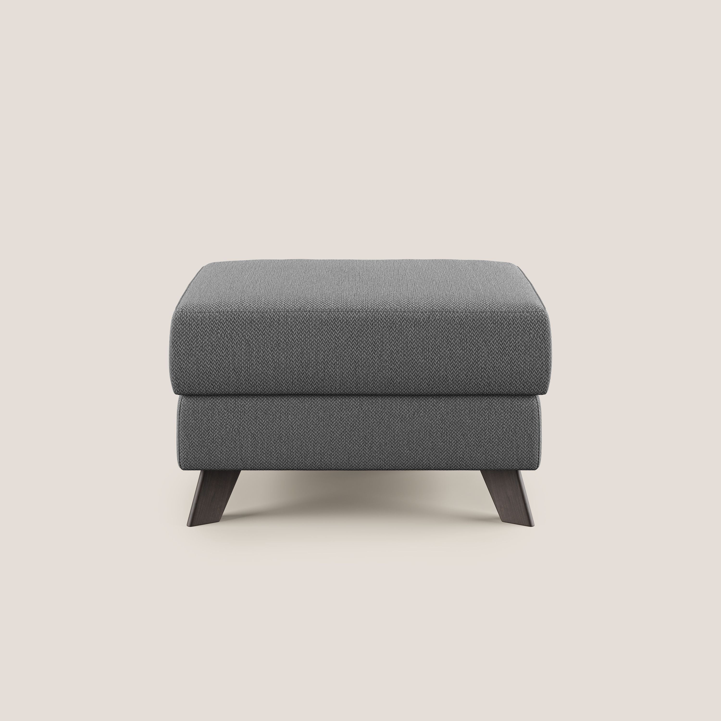 Moon Pouf contenitore e piedini alti in tessuto smacchiabile con acqua T05 antracite - divani.store