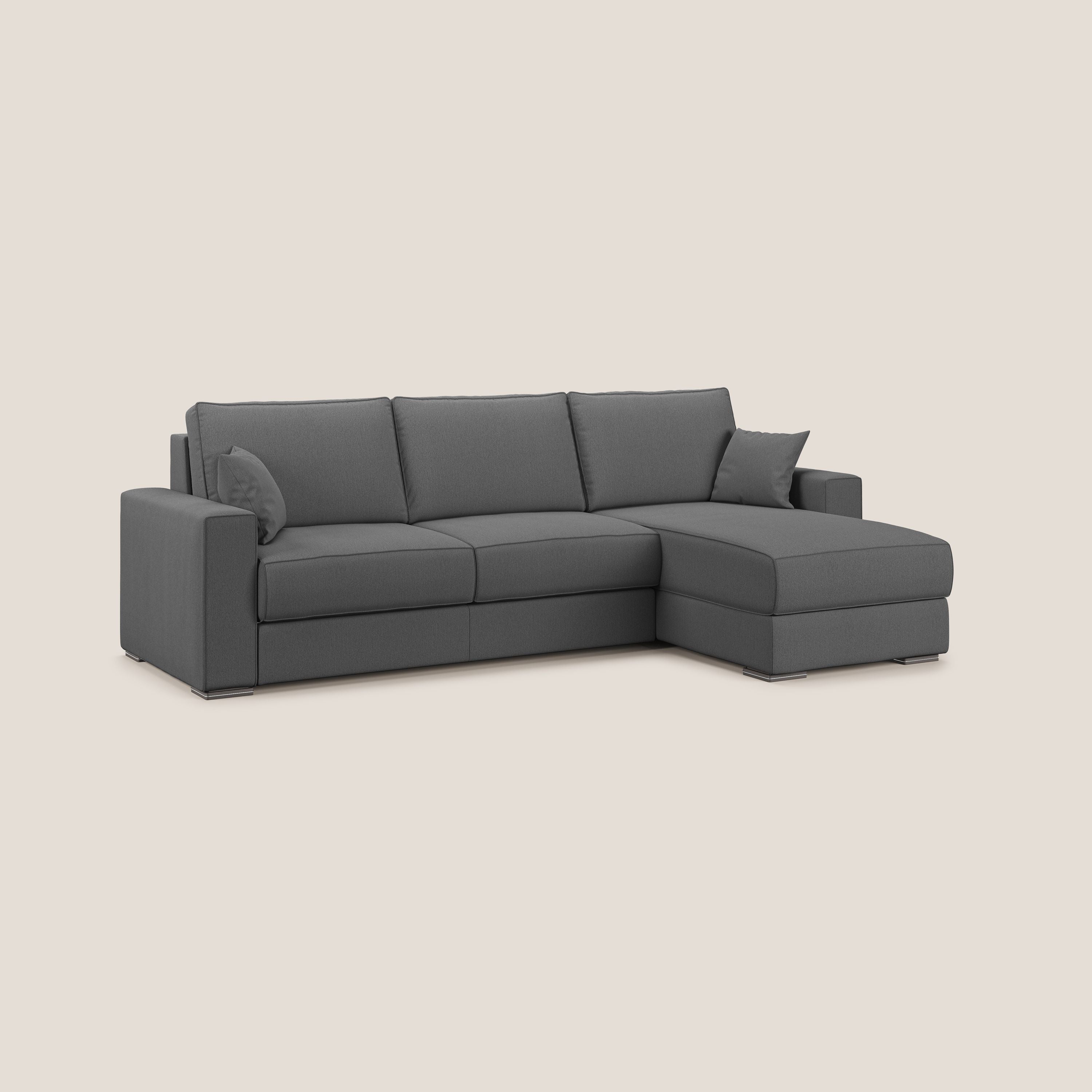 Dream Divano letto angolare in tessuto smacchiabile T05 antracite - divani.store