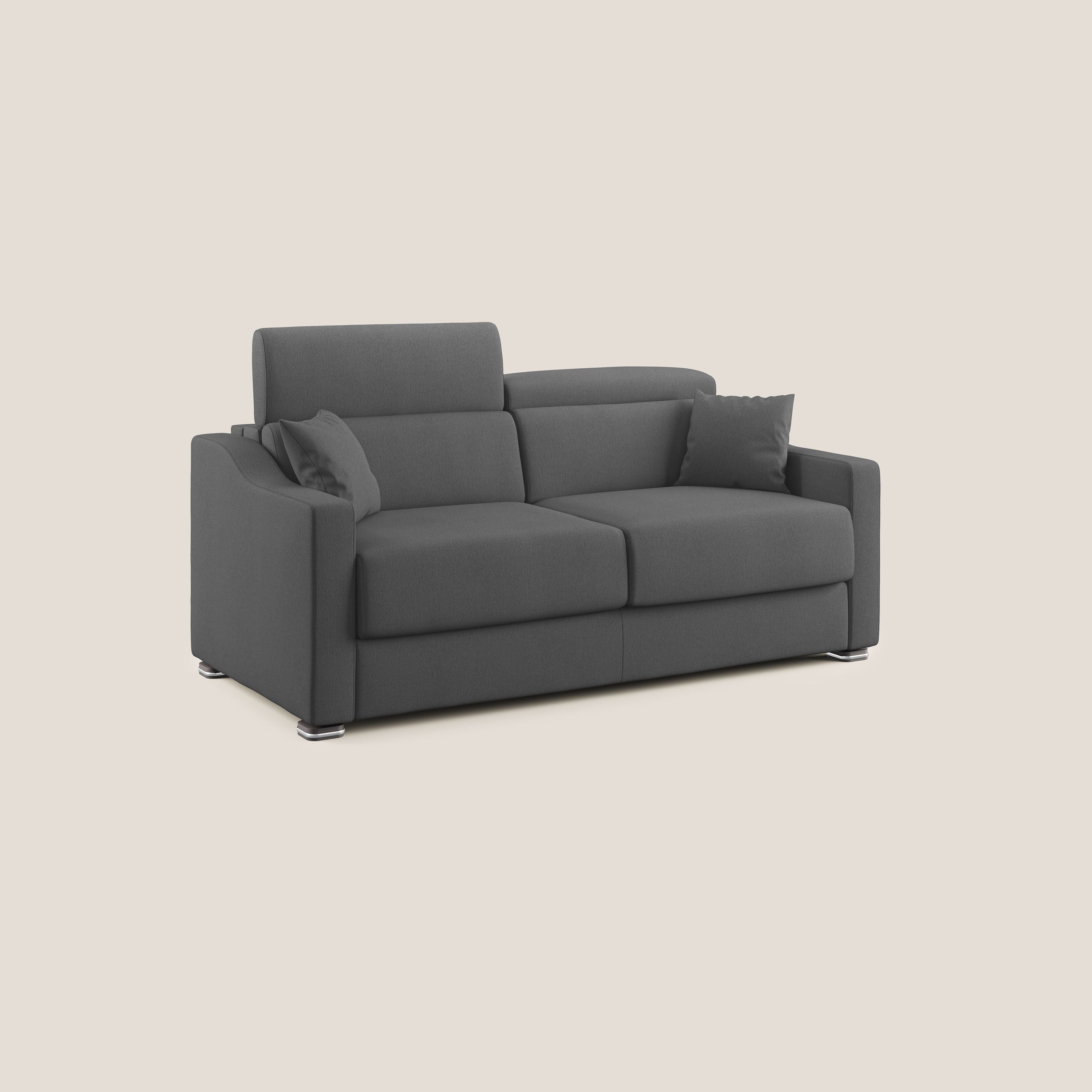 Amber divano letto matrimoniale in tessuto smacchiabile T05 antracite - divani.store
