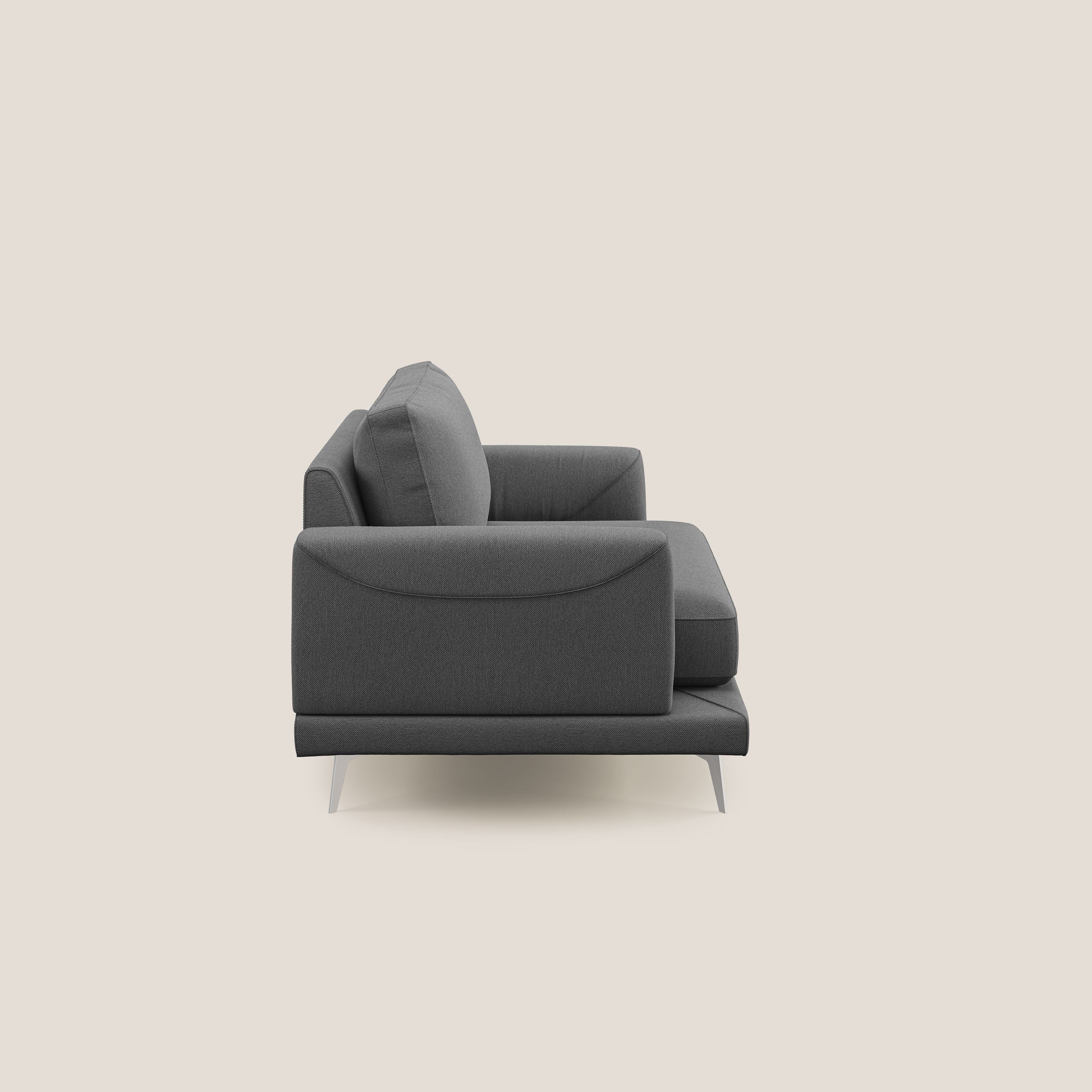 Dorian poltrona moderna in tessuto smacchiabile T05 antracite - divani.store