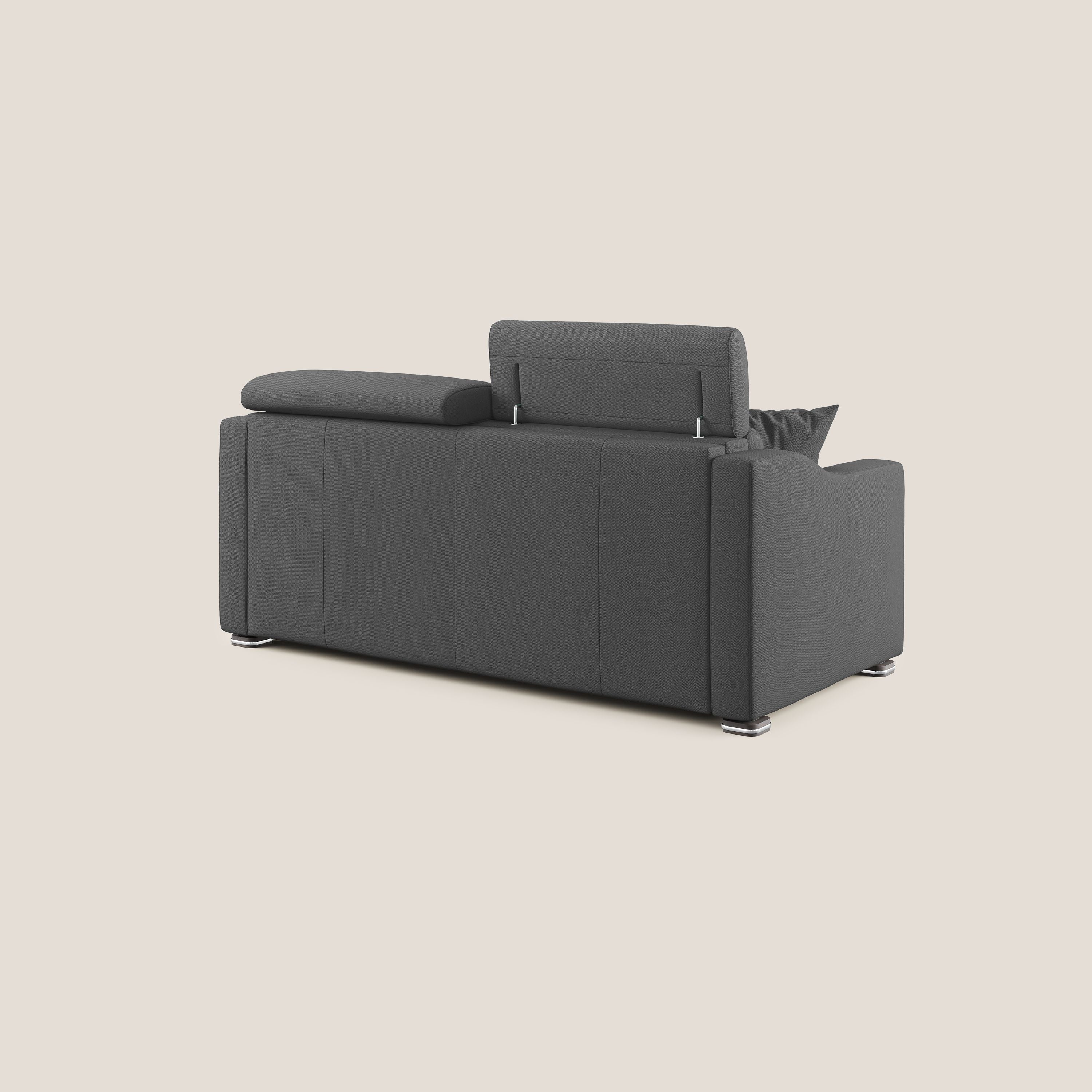 Amber divano letto matrimoniale in tessuto smacchiabile T05 antracite - divani.store