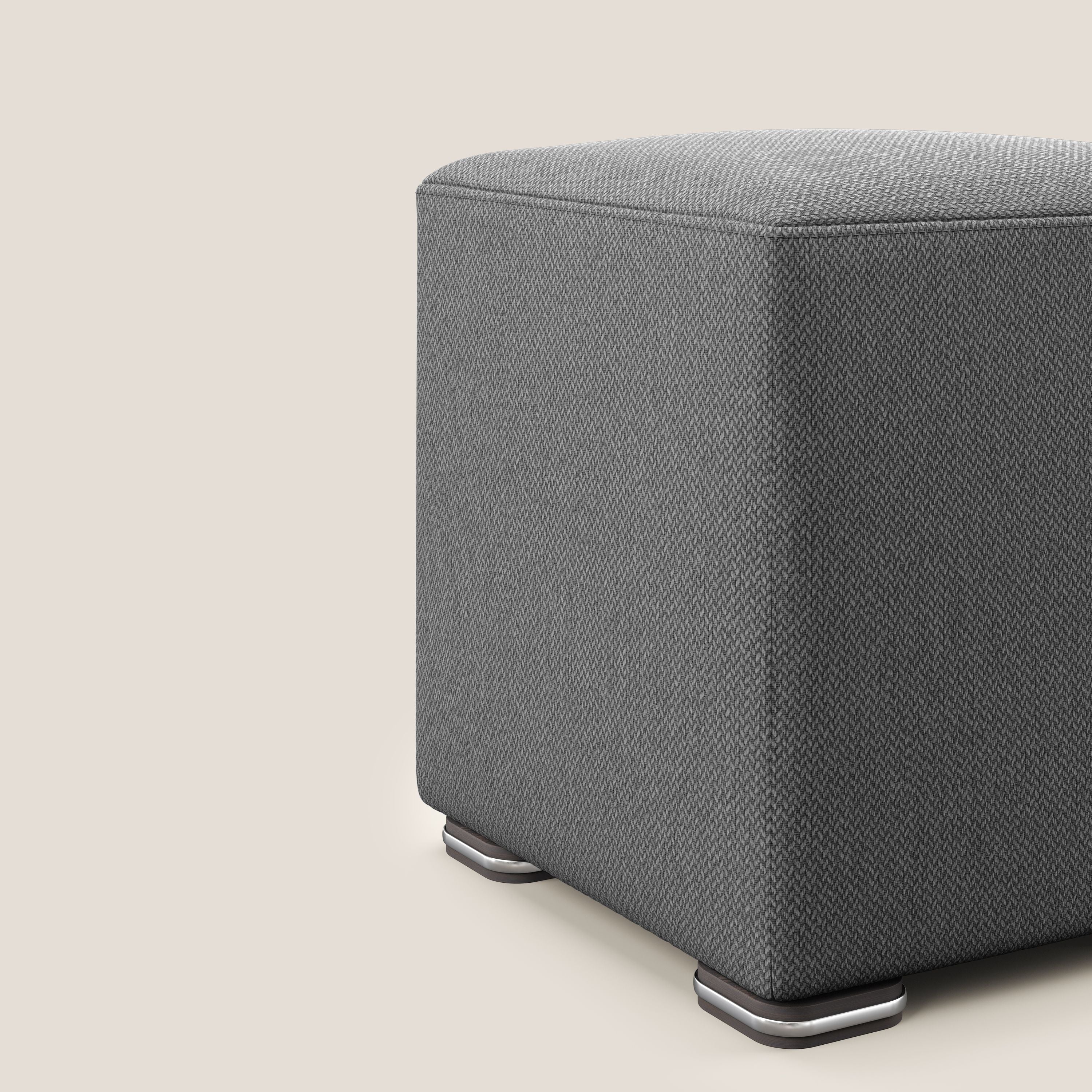 Cube pouf in tessuto morbido smacchiabile T05 antracite - divani.store