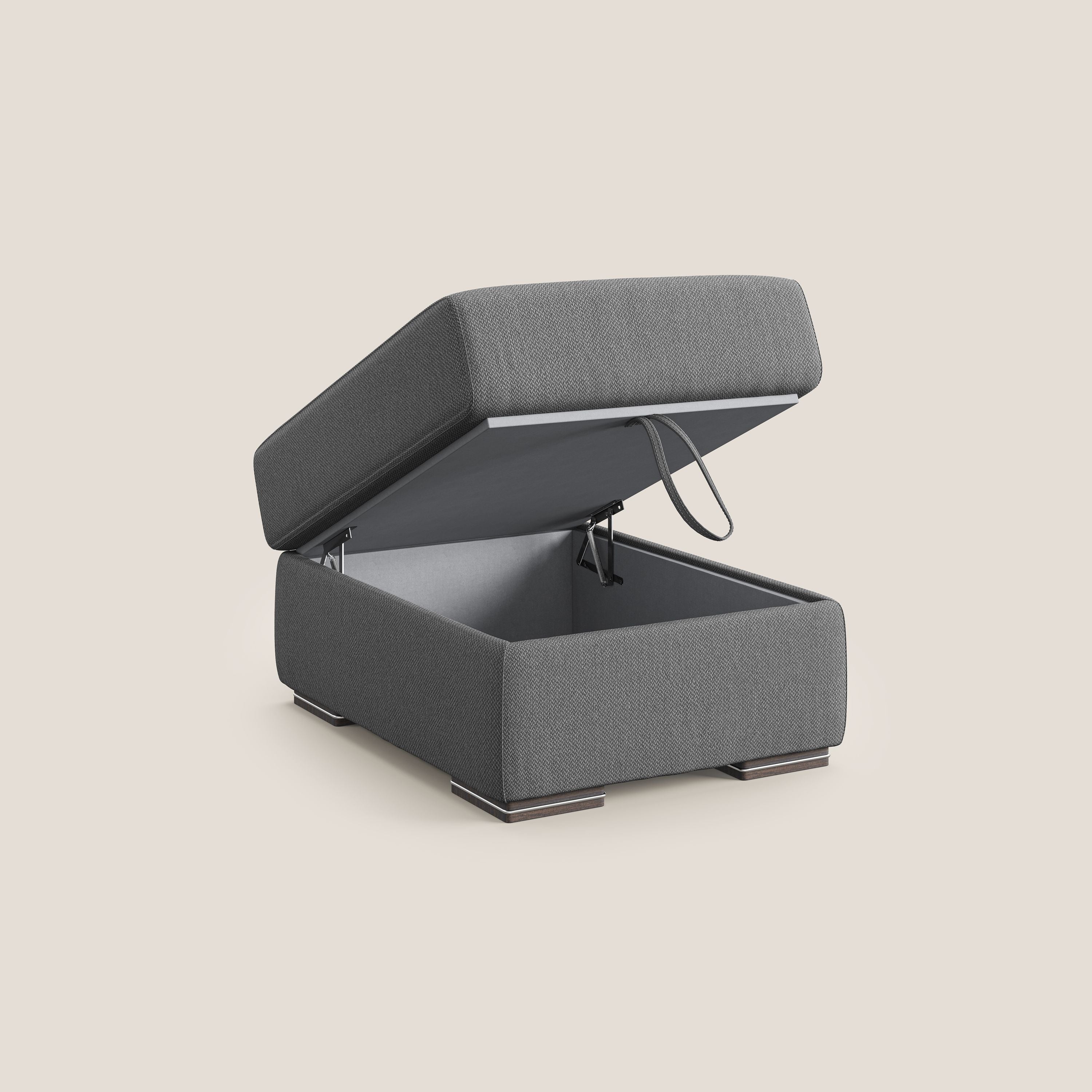 Sun pouf apribile contenitore in tessuto smacchiabile ad acqua T05 antracite - divani.store