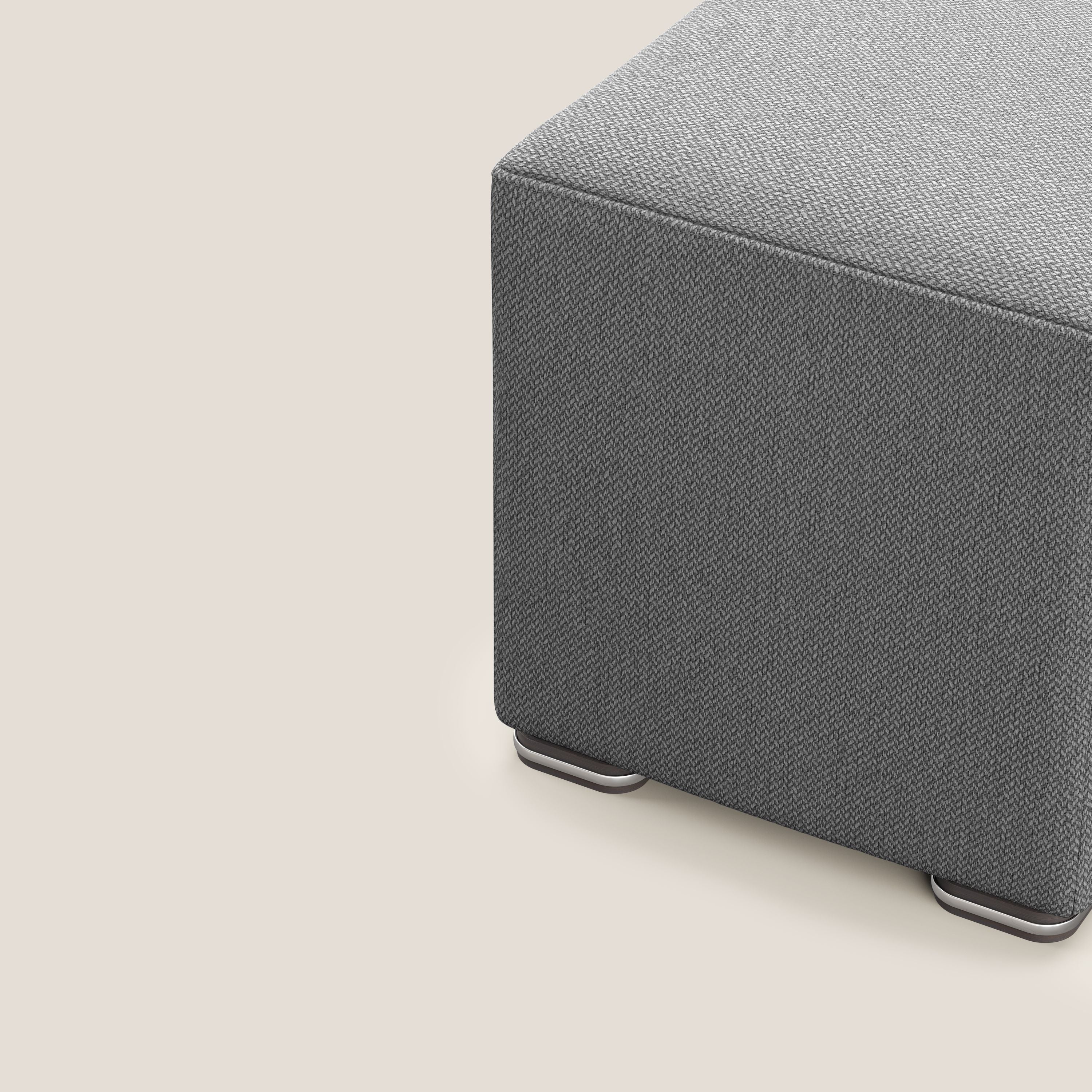Cube pouf in tessuto morbido smacchiabile T05 antracite - divani.store