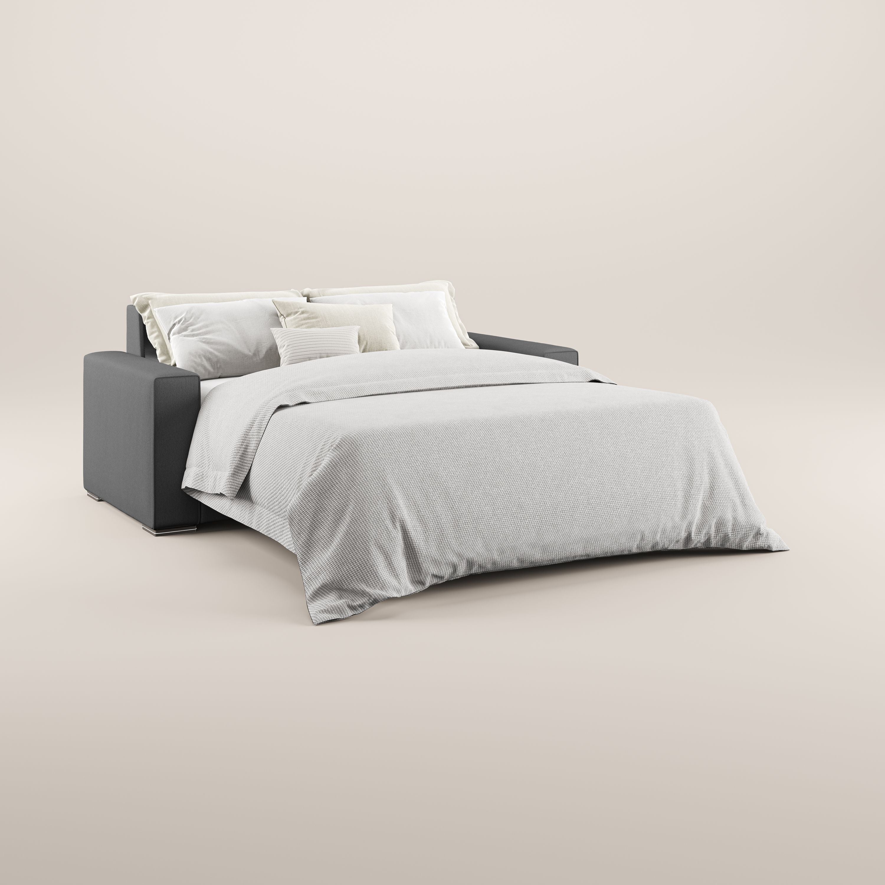 Dream Divano letto moderno dai morbidi cuscini in tessuto smacchiabile T05 antracite - divani.store