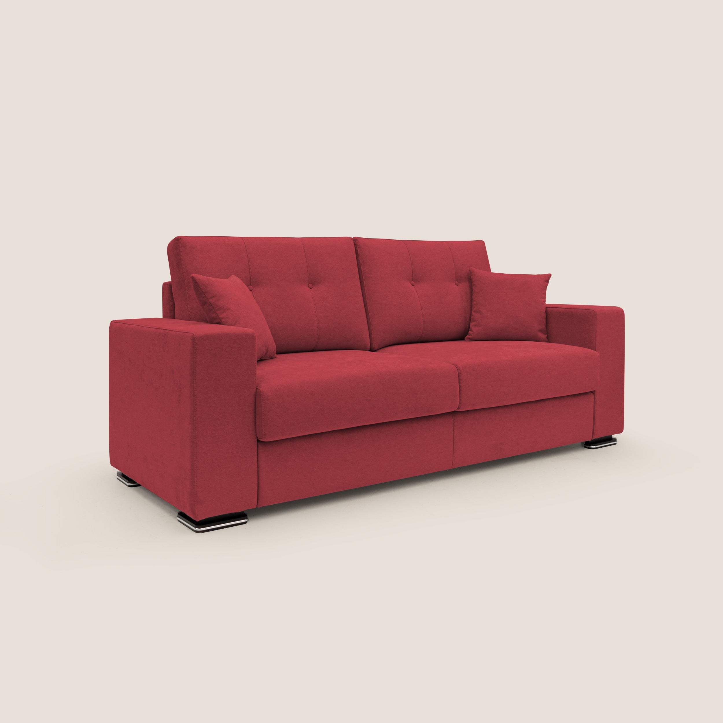 Giove divano in morbido tessuto impermeabile T02 rosso - divani.store