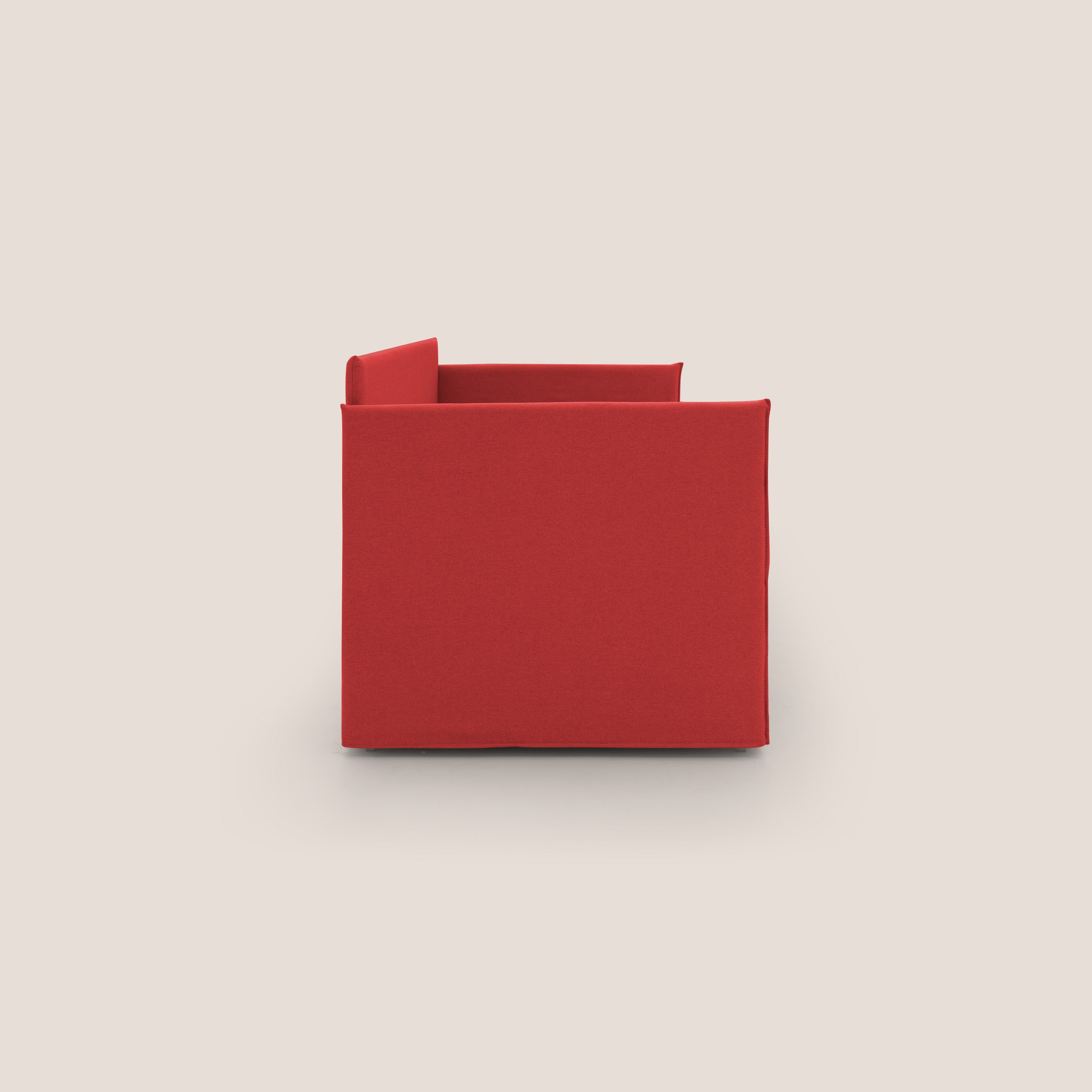 Brenta Divano duplex con doppio letto in tessuto simil cotone impermeabile T13 rosso - divani.store