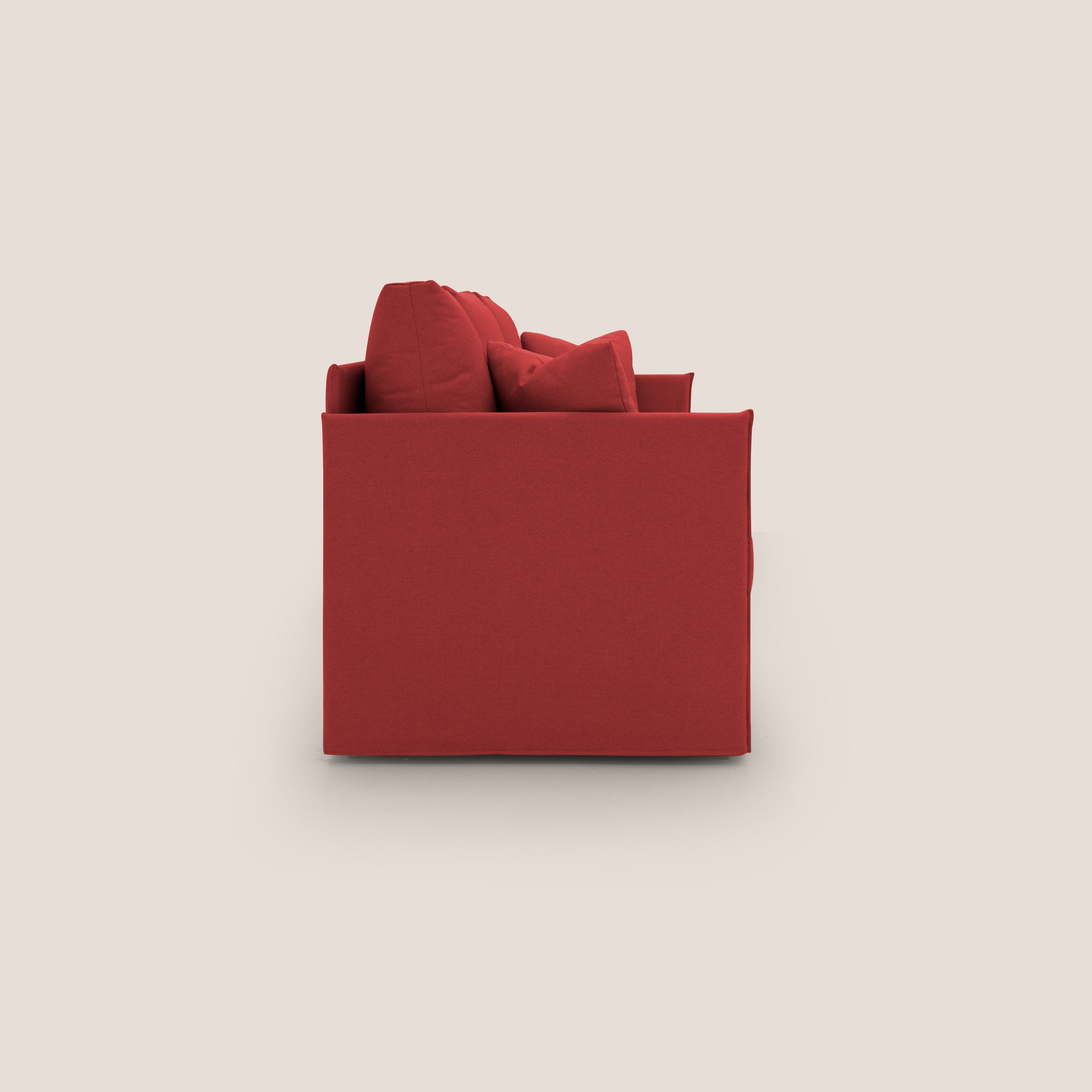 Brera Divano duplex con doppio letto in tessuto simil cotone impermeabile T13 rosso - divani.store