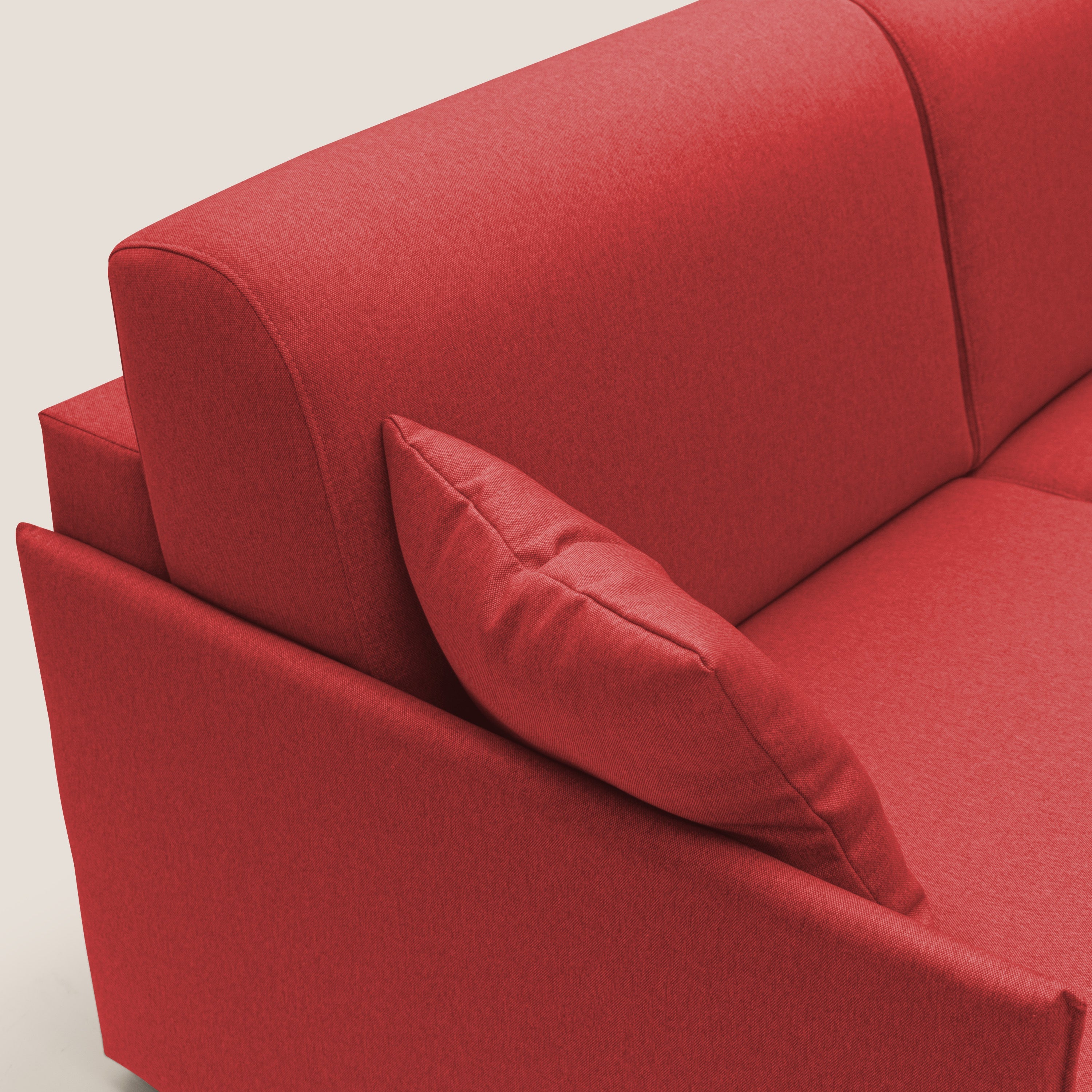 Evans Divano letto matrimoniale in tessuto impermeabile T13 rosso - divani.store