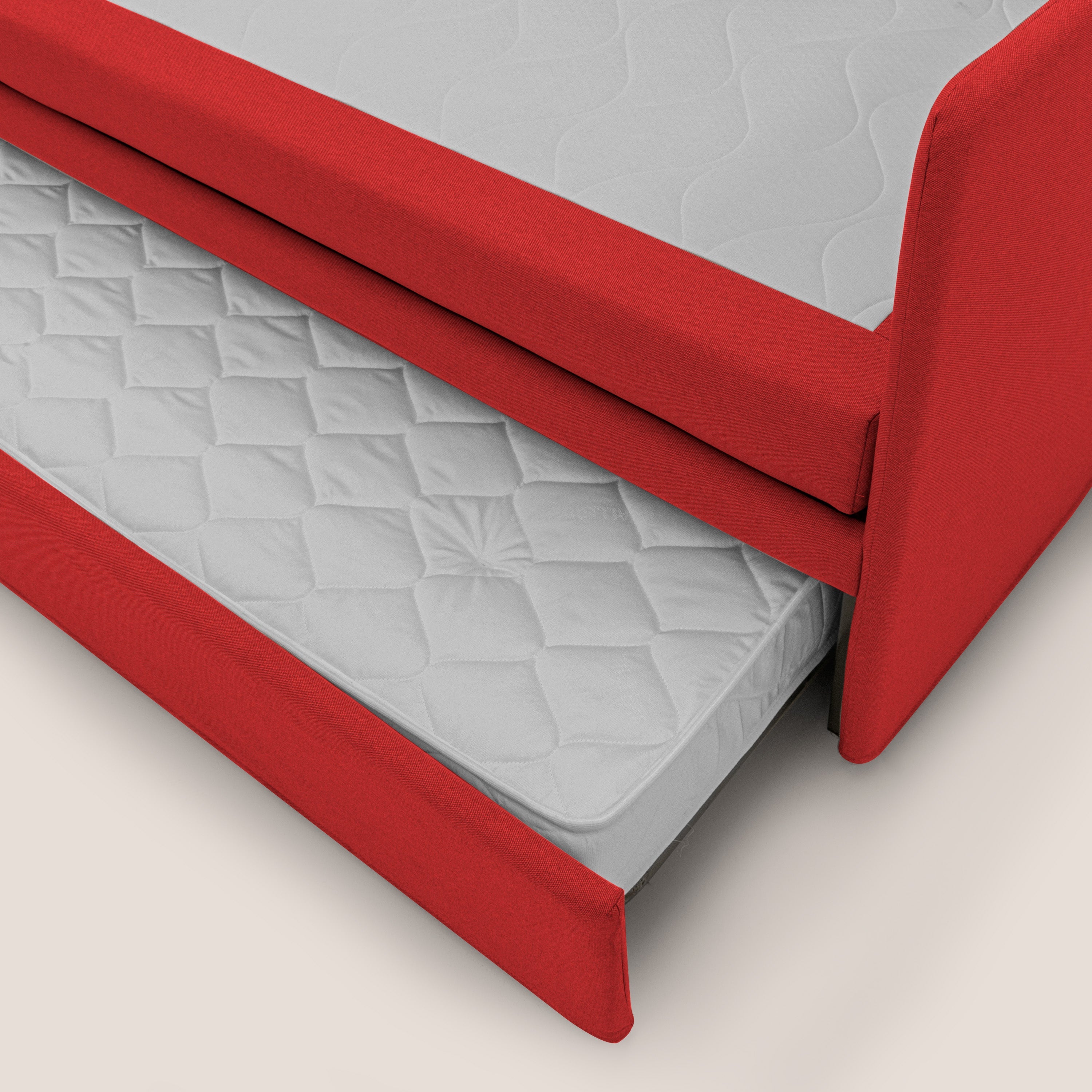 Naviglio Divano duplex con doppio letto in tessuto simil cotone impermeabile T13 rosso - divani.store