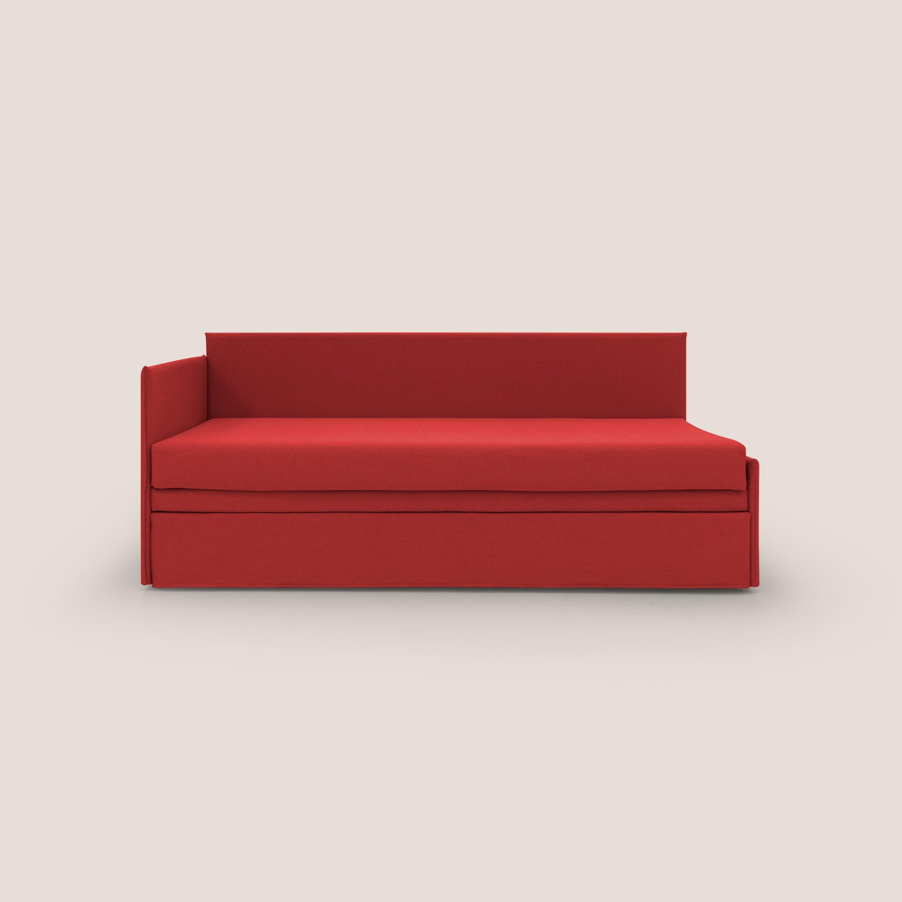 Durini Divano duplex con doppio letto in tessuto simil cotone impermeabile T13 rosso - divani.store