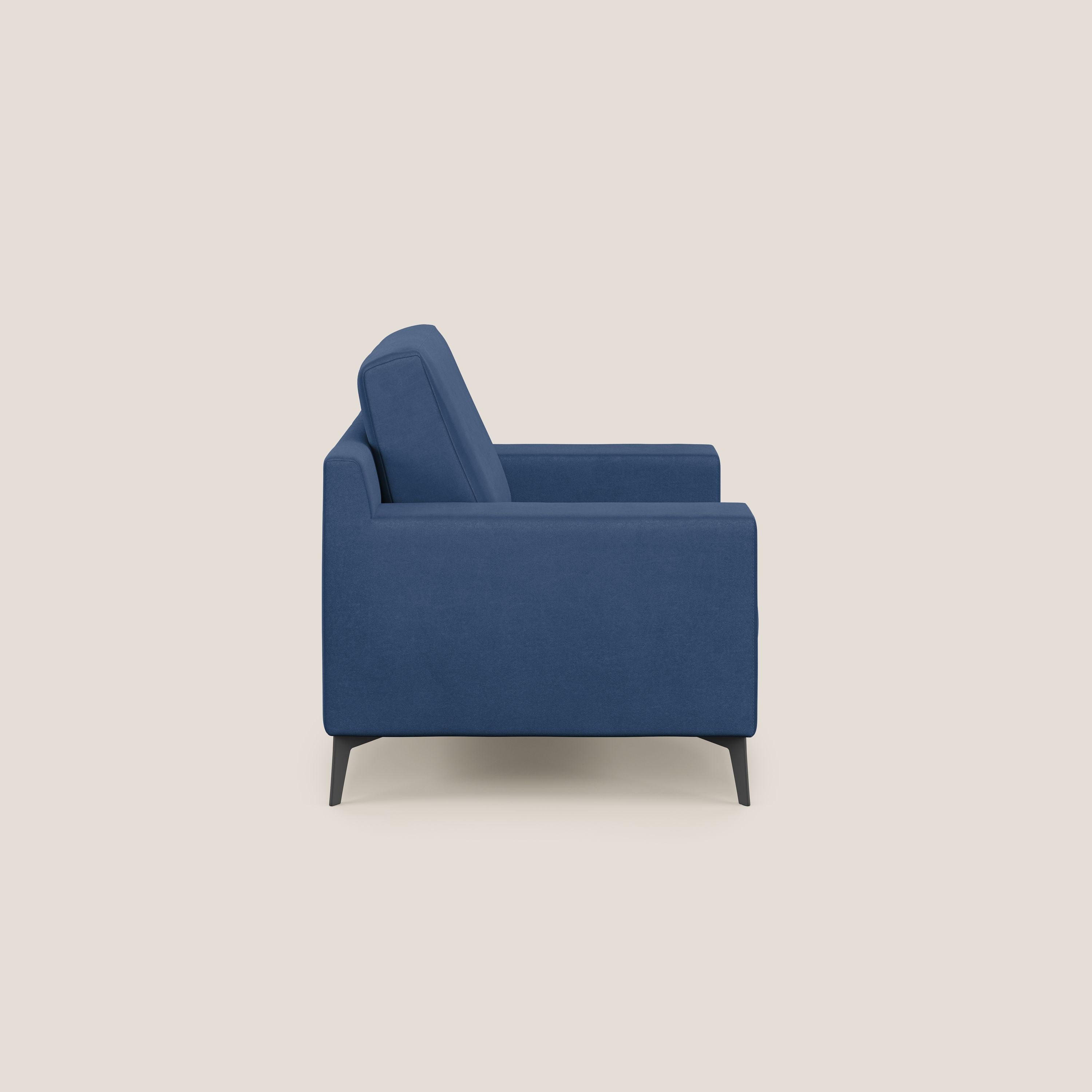 Prestige poltroncina moderna in microfibra smacchiabile T11 blu - divani.store