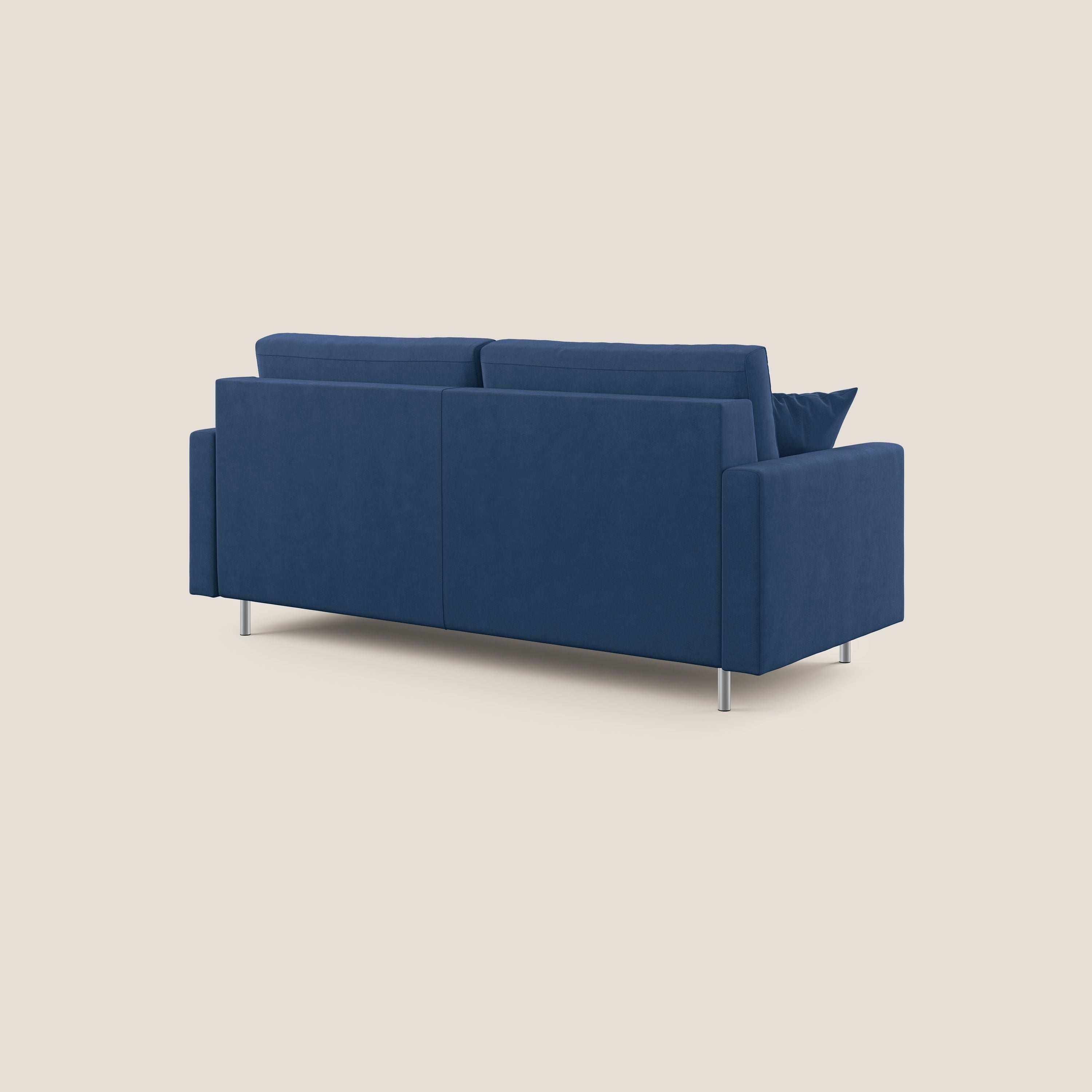 Megan divano letto matrimoniale in microfibra smacchiabile T11 blu - divani.store