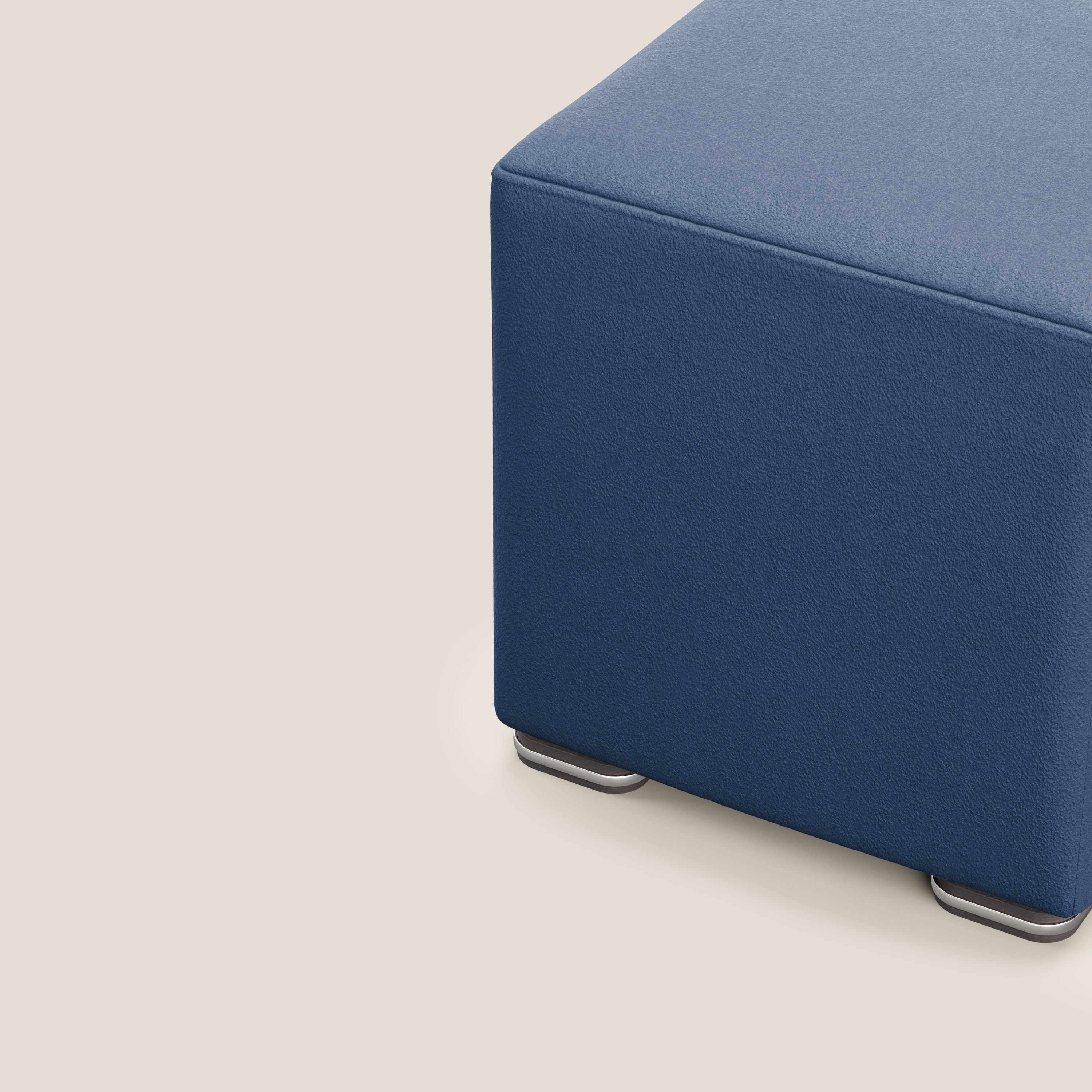 Cube pouf in microfibra smacchiabile T11 blu - divani.store