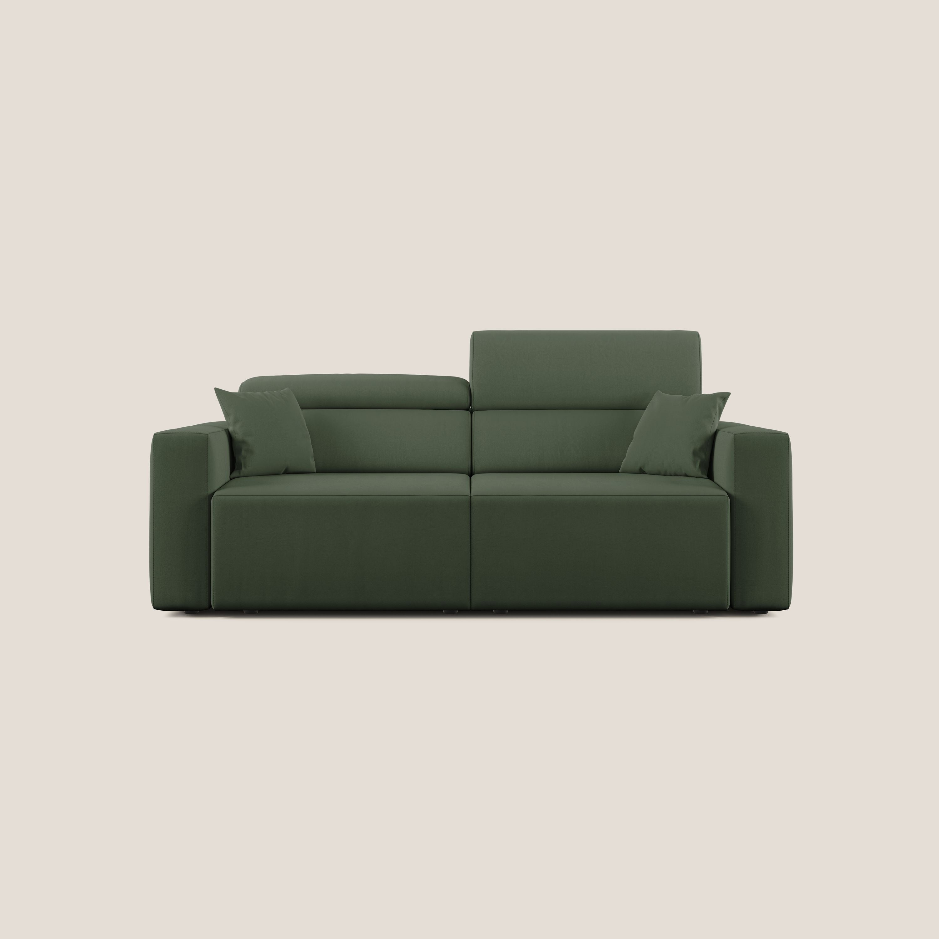 Orwell divano con seduta estraibile in microfibra smacchiabile T11 verde - divani.store