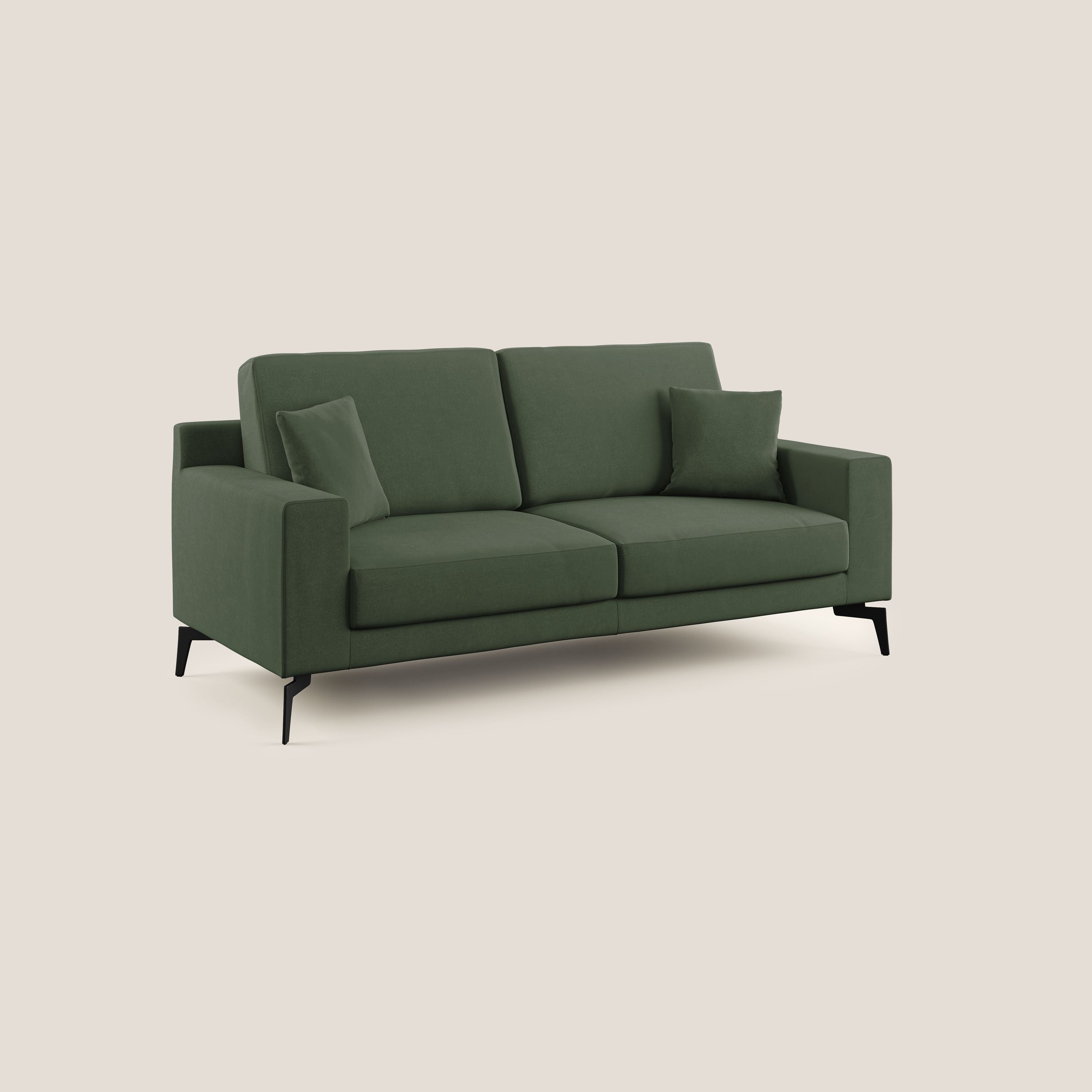 Prestige divano moderno in microfibra smacchiabile T11 verde - divani.store
