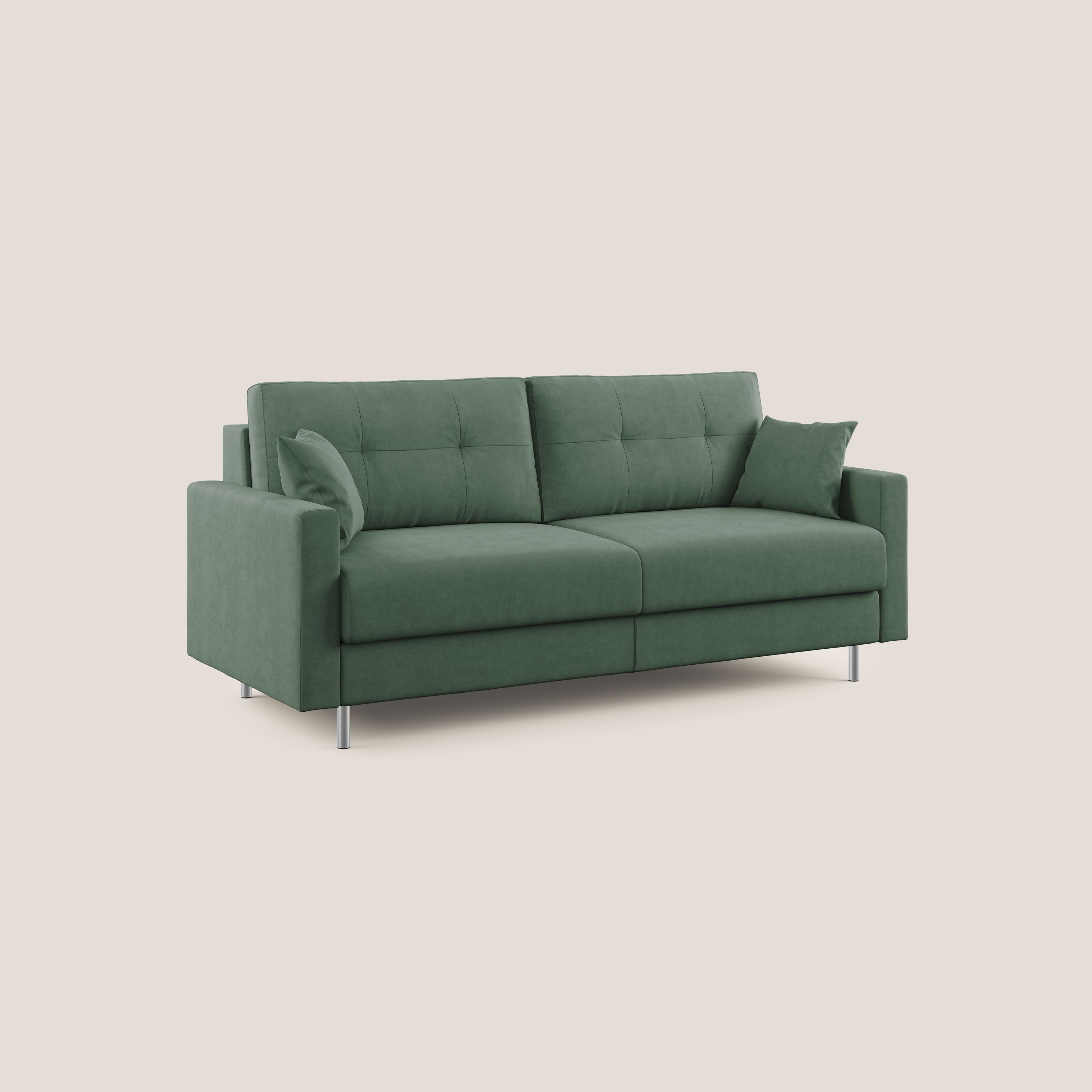 Megan divano letto matrimoniale in microfibra smacchiabile T11 verde - divani.store